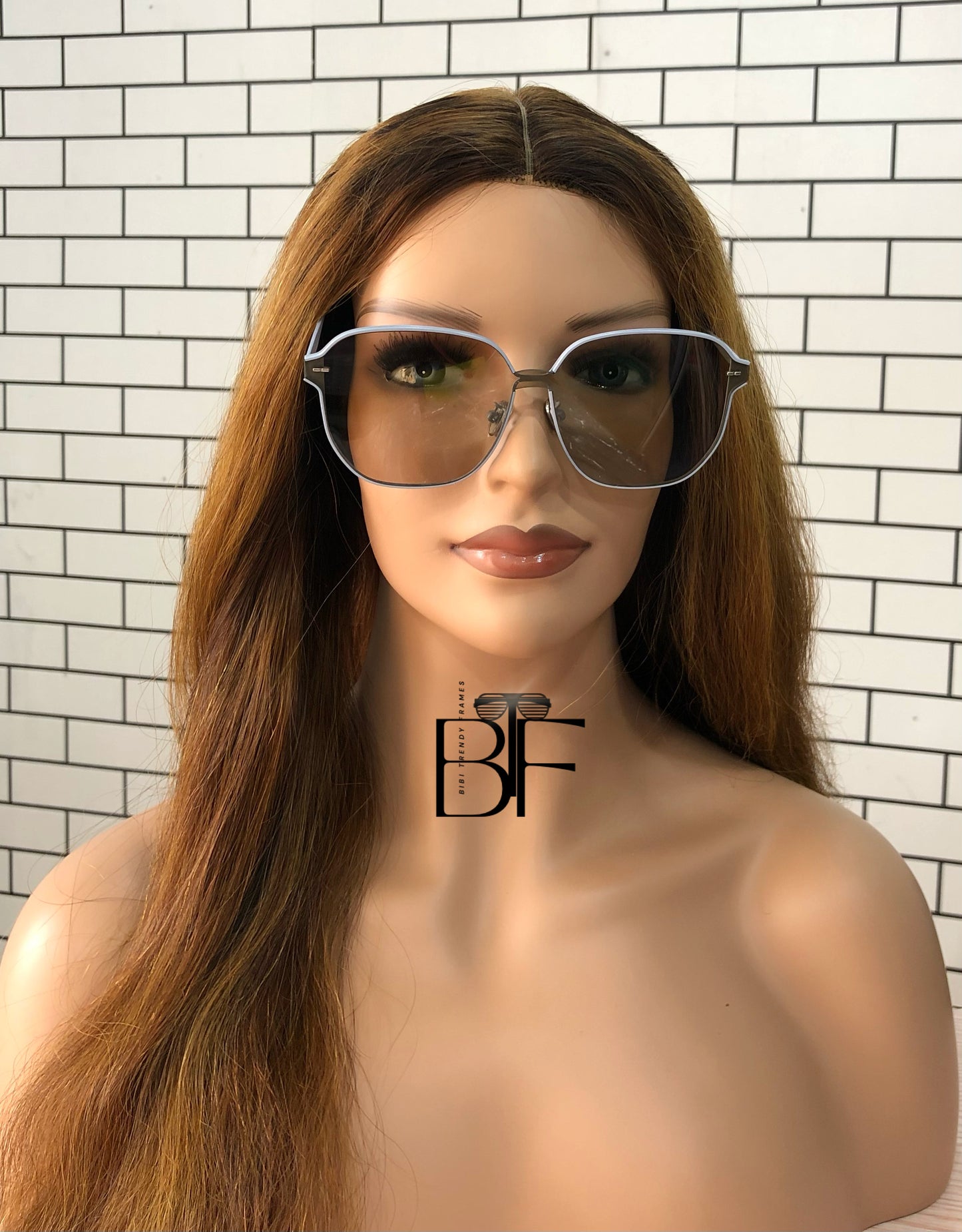 BTF-0116: Anti-Blue Light Lens Women Diamond Square sunglasses