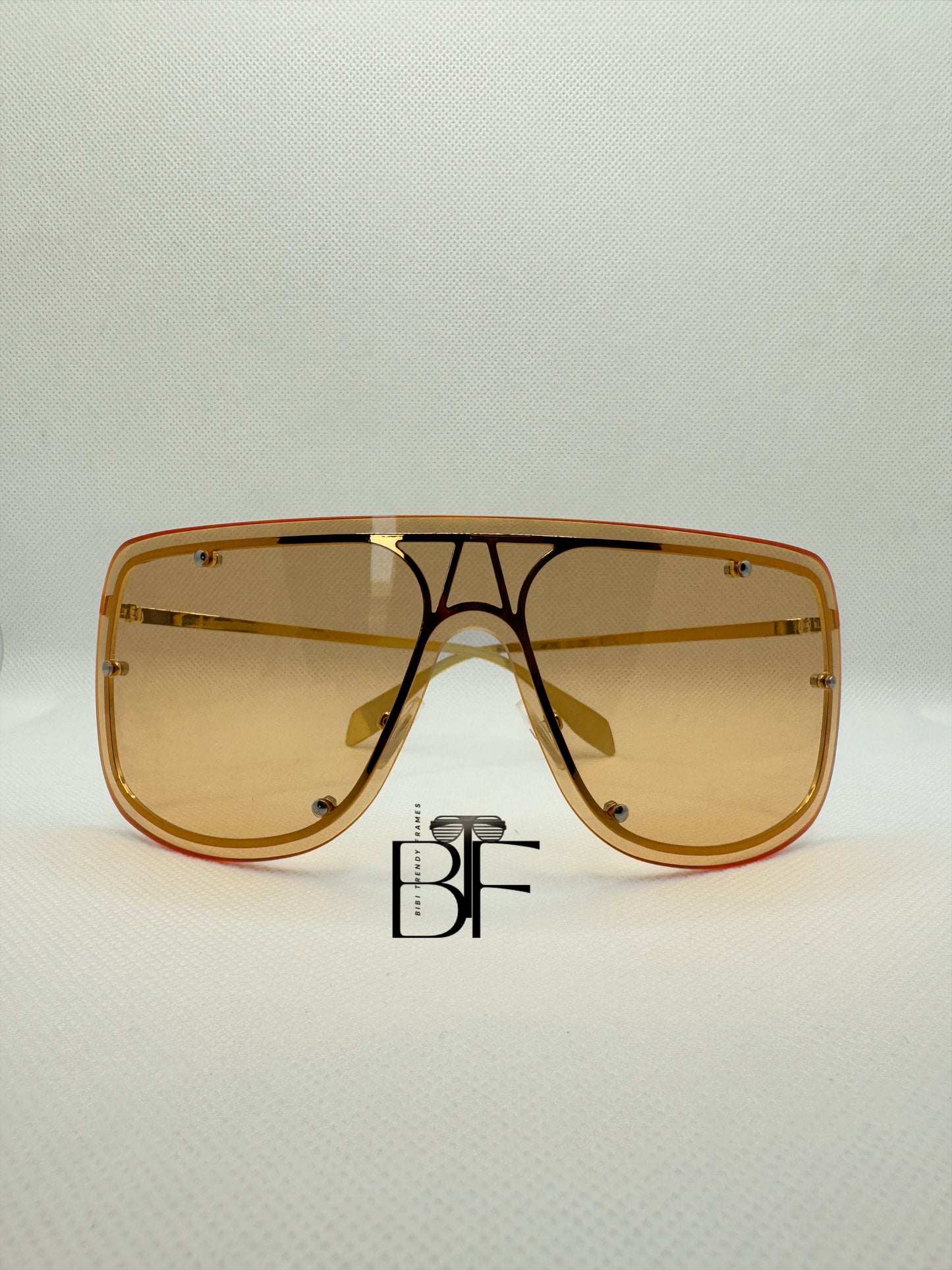 BTF-0152: Oversized Rimless Shield Sunglasses for Women. Windproof Big Sun Shades UV400 Len