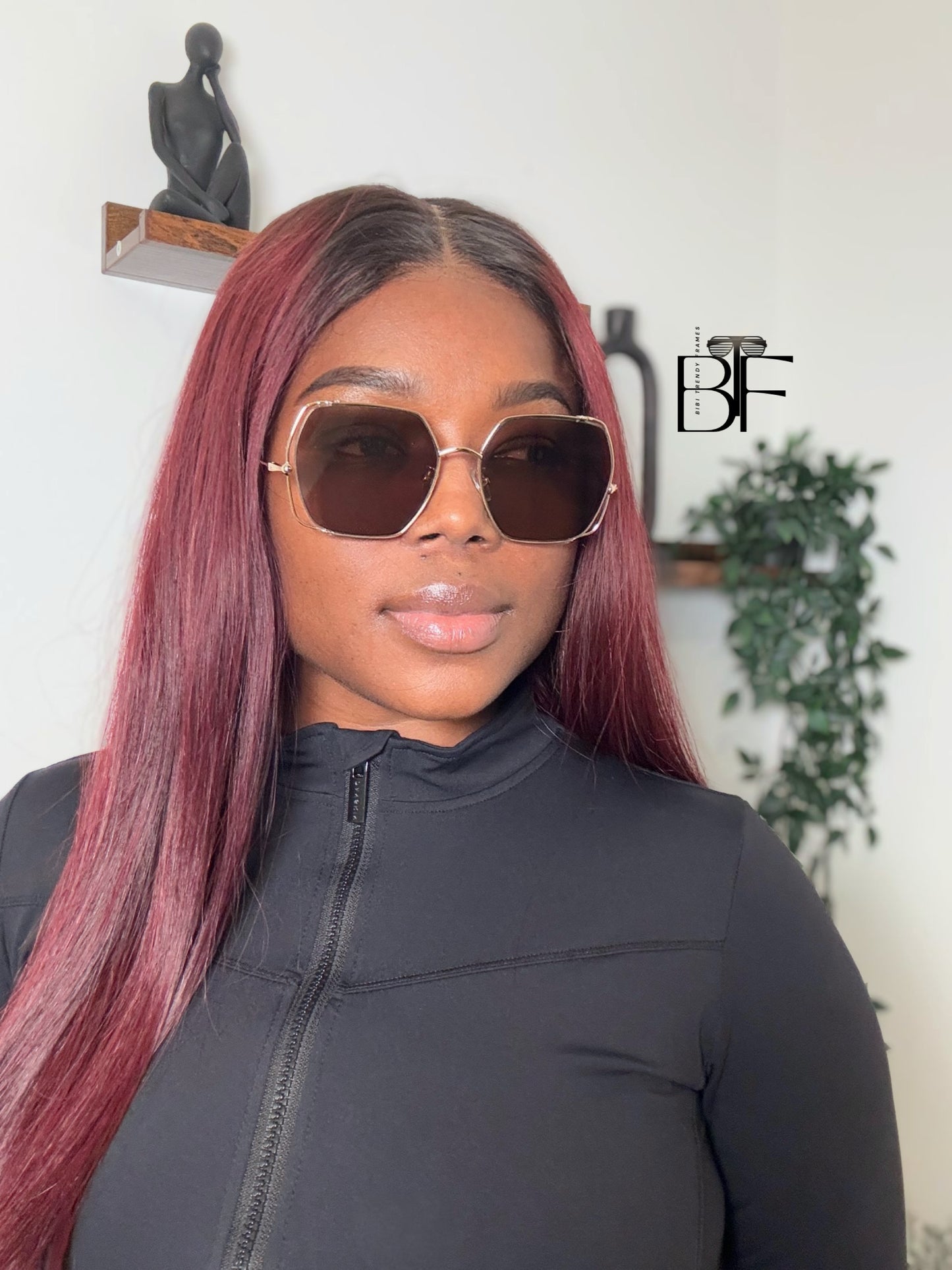BTF-0135: Unisex Square Oversized Sunglasses Vintage Frame Retro Women Men Shade UV400