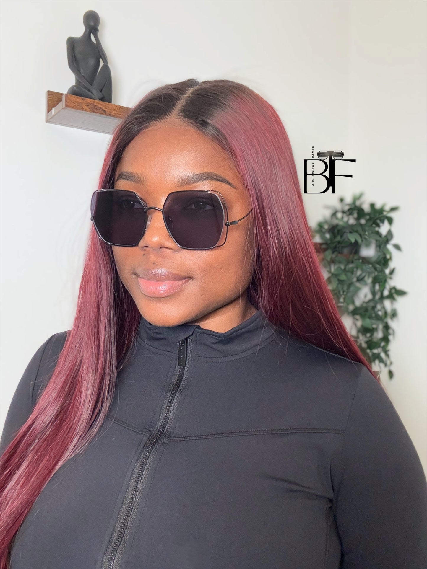 BTF-0135: Unisex Square Oversized Sunglasses Vintage Frame Retro Women Men Shade UV400
