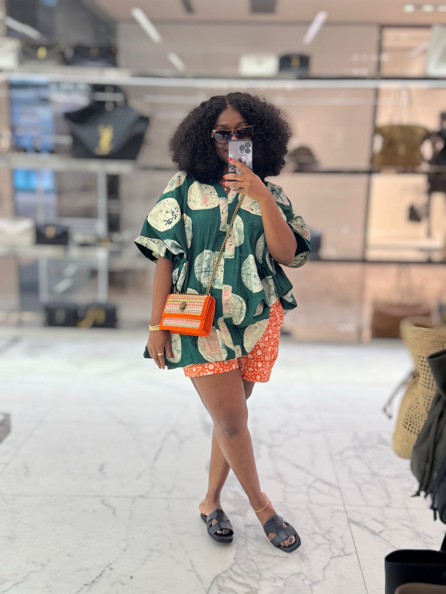 Arike Short - Adire Print Oversized Short