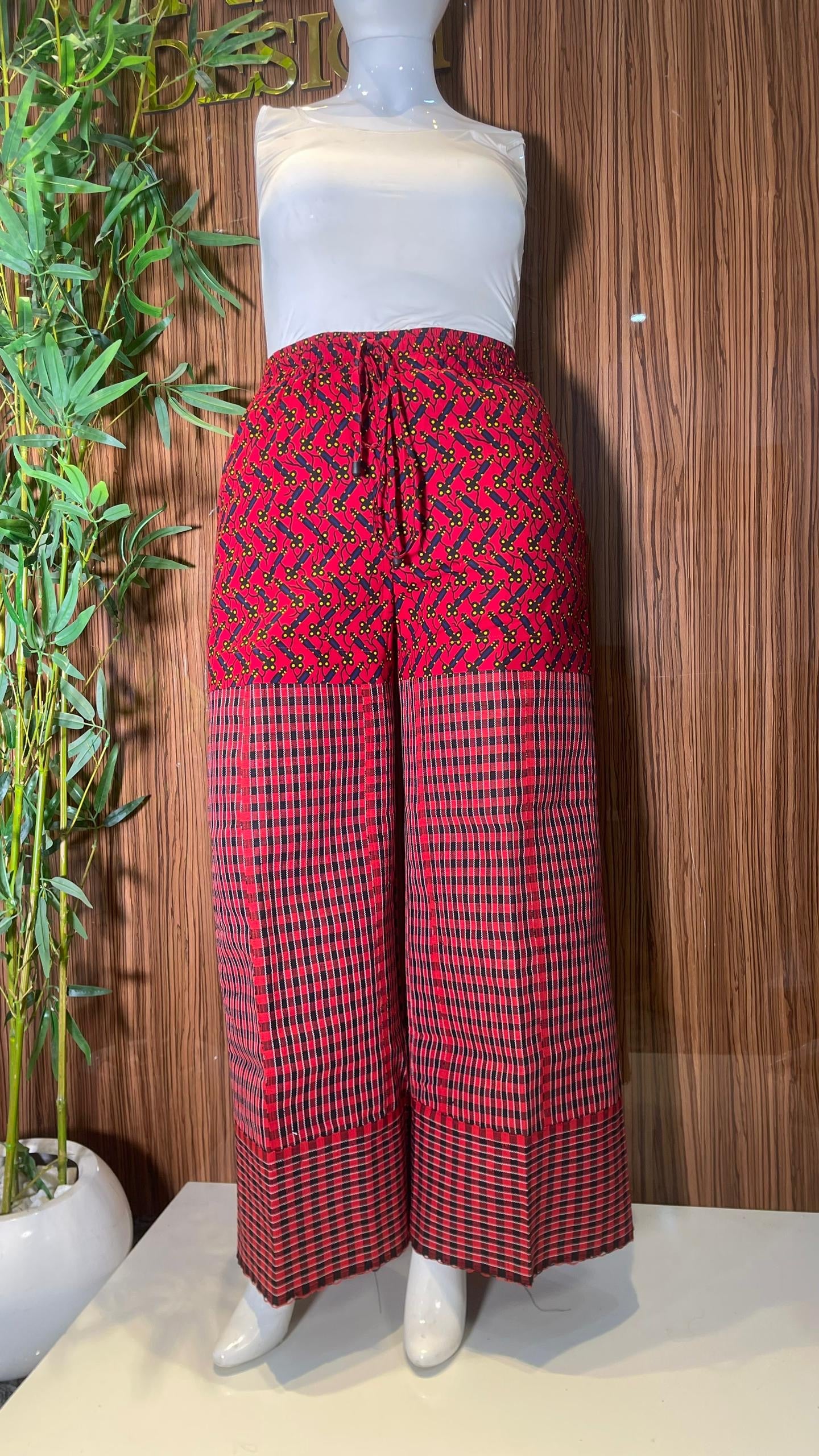 Adaola: African Ankara and Asooke Mixed Luxury Pant
