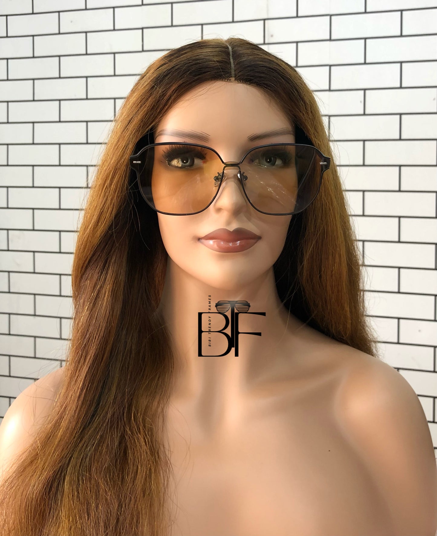 BTF-0116: Anti-Blue Light Lens Women Diamond Square sunglasses