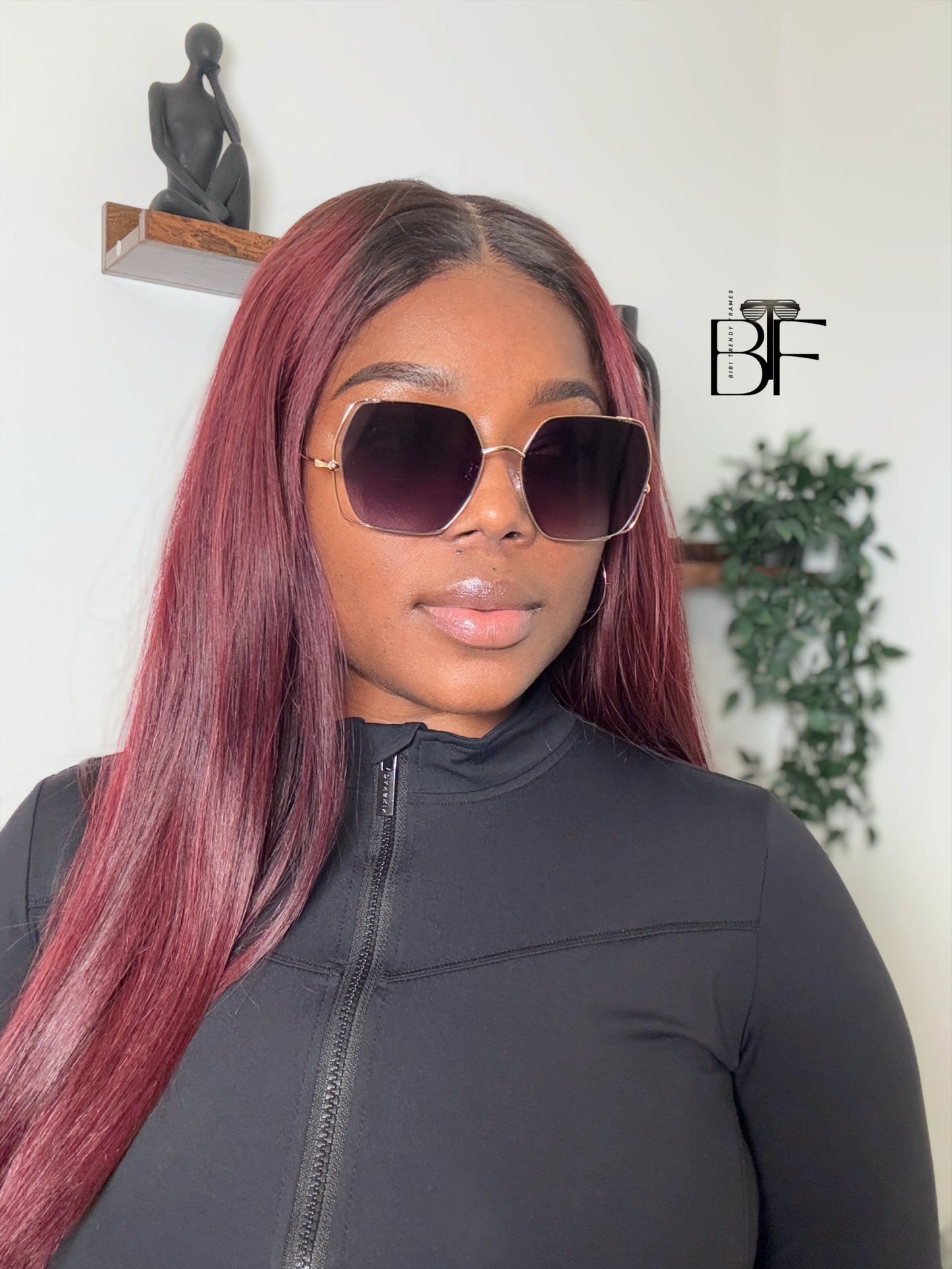 BTF-0135: Unisex Square Oversized Sunglasses Vintage Frame Retro Women Men Shade UV400