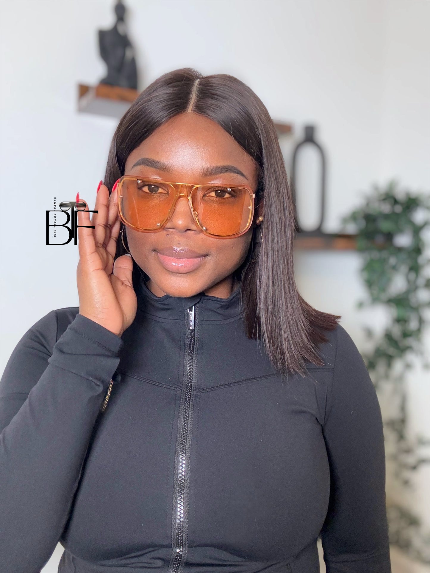 BTF-0152: Oversized Rimless Shield Sunglasses for Women. Windproof Big Sun Shades UV400 Len