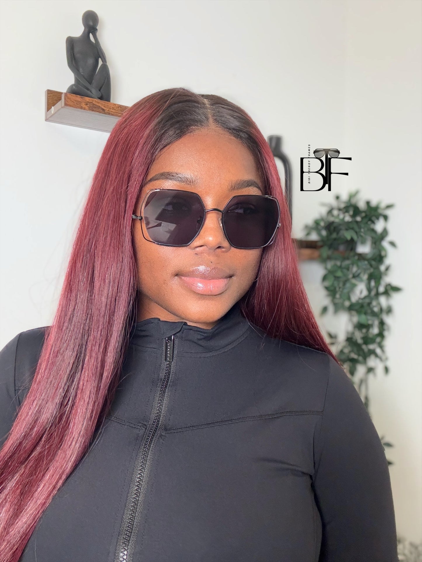 BTF-0135: Unisex Square Oversized Sunglasses Vintage Frame Retro Women Men Shade UV400
