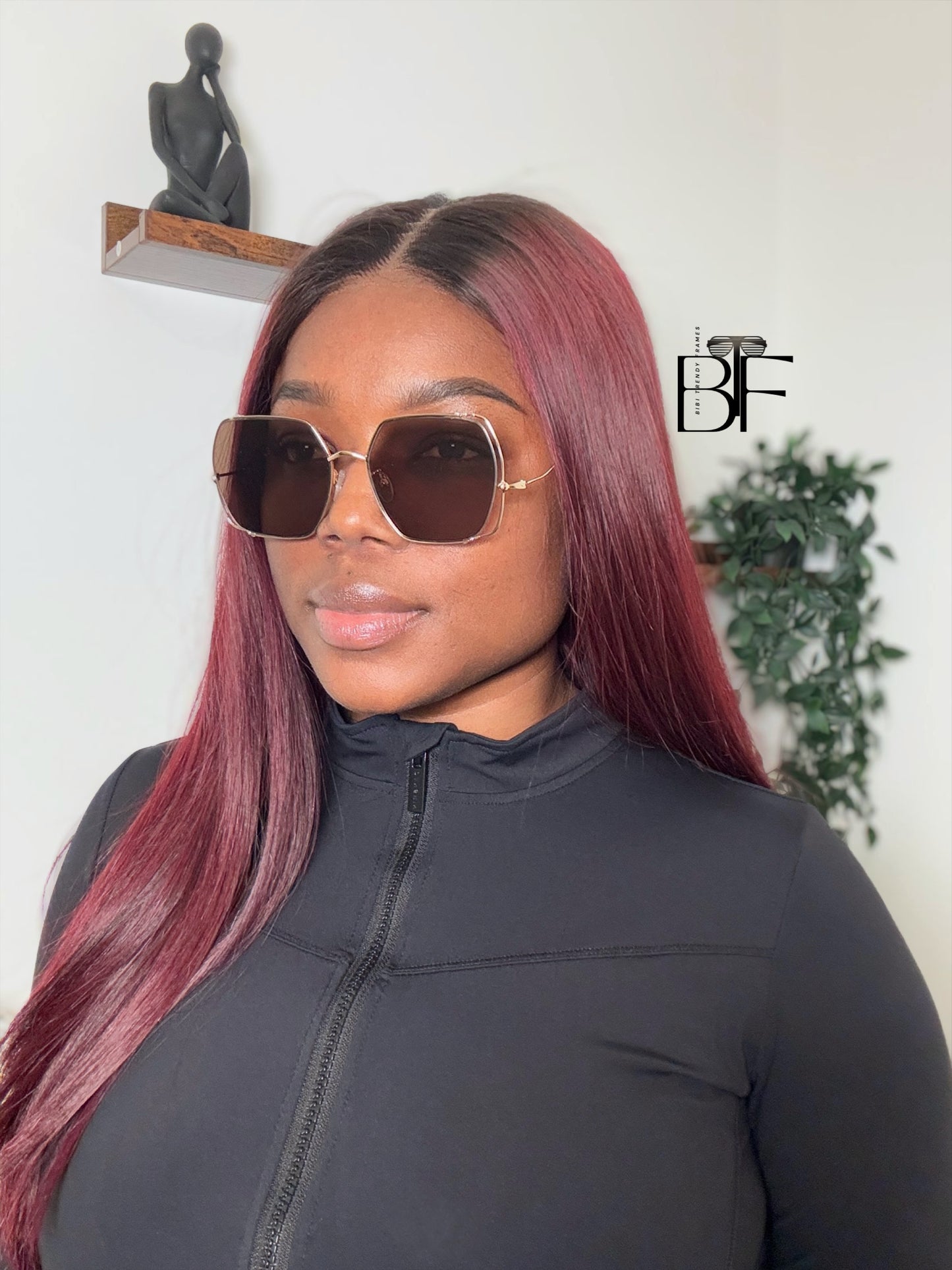 BTF-0135: Unisex Square Oversized Sunglasses Vintage Frame Retro Women Men Shade UV400
