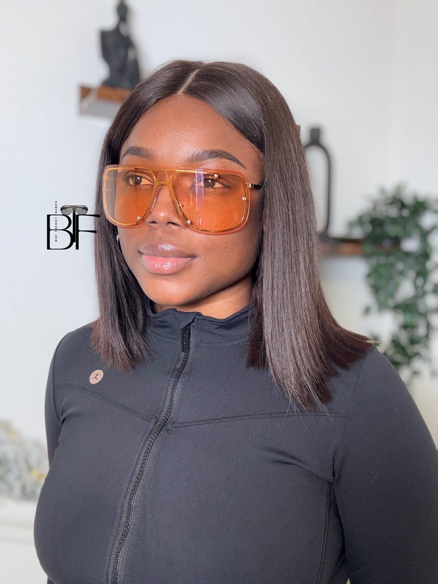 BTF-0152: Oversized Rimless Shield Sunglasses for Women. Windproof Big Sun Shades UV400 Len