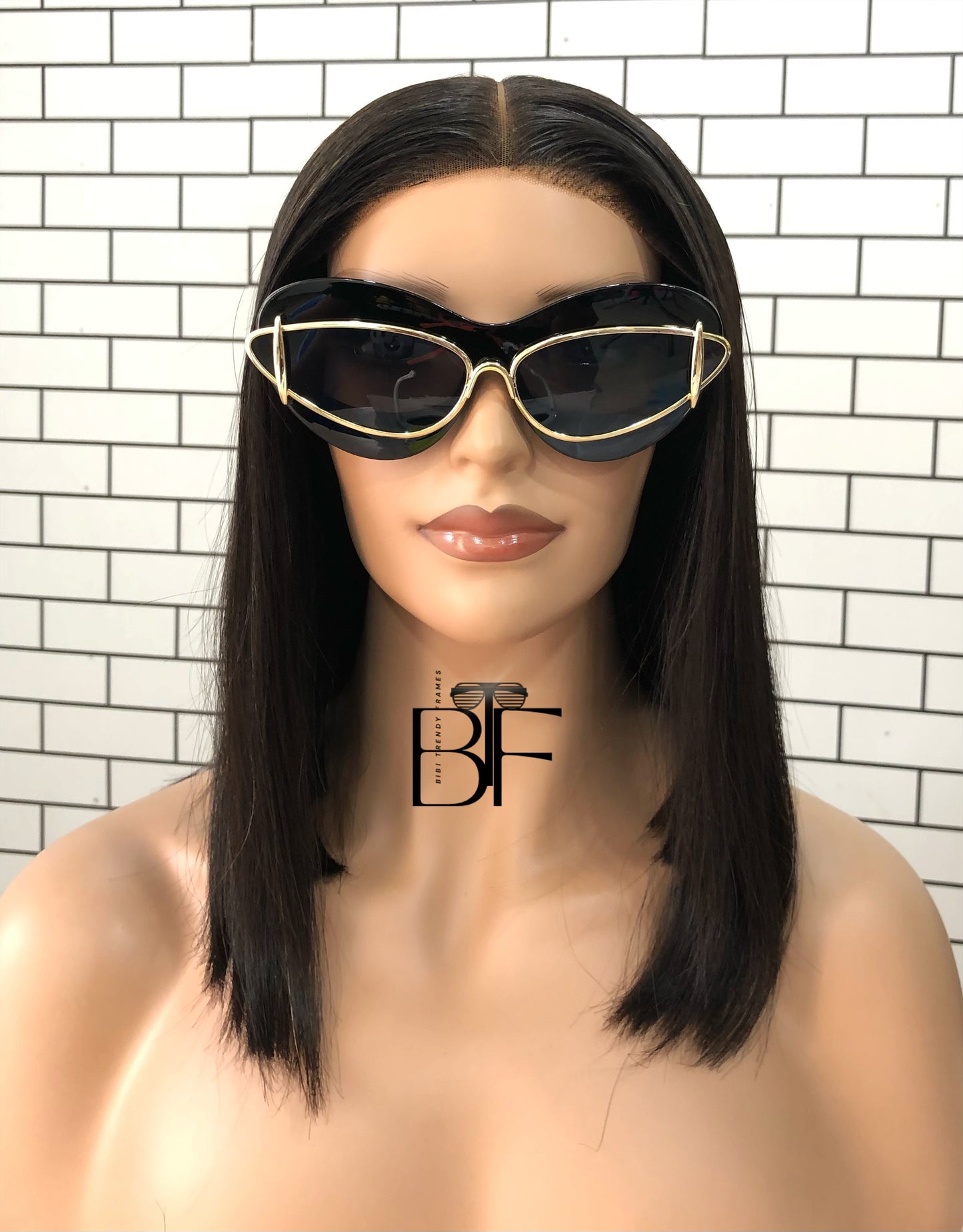 BTF-0094: Luxury Vintage Celebrity Cat-Eye Frame Sunglasses