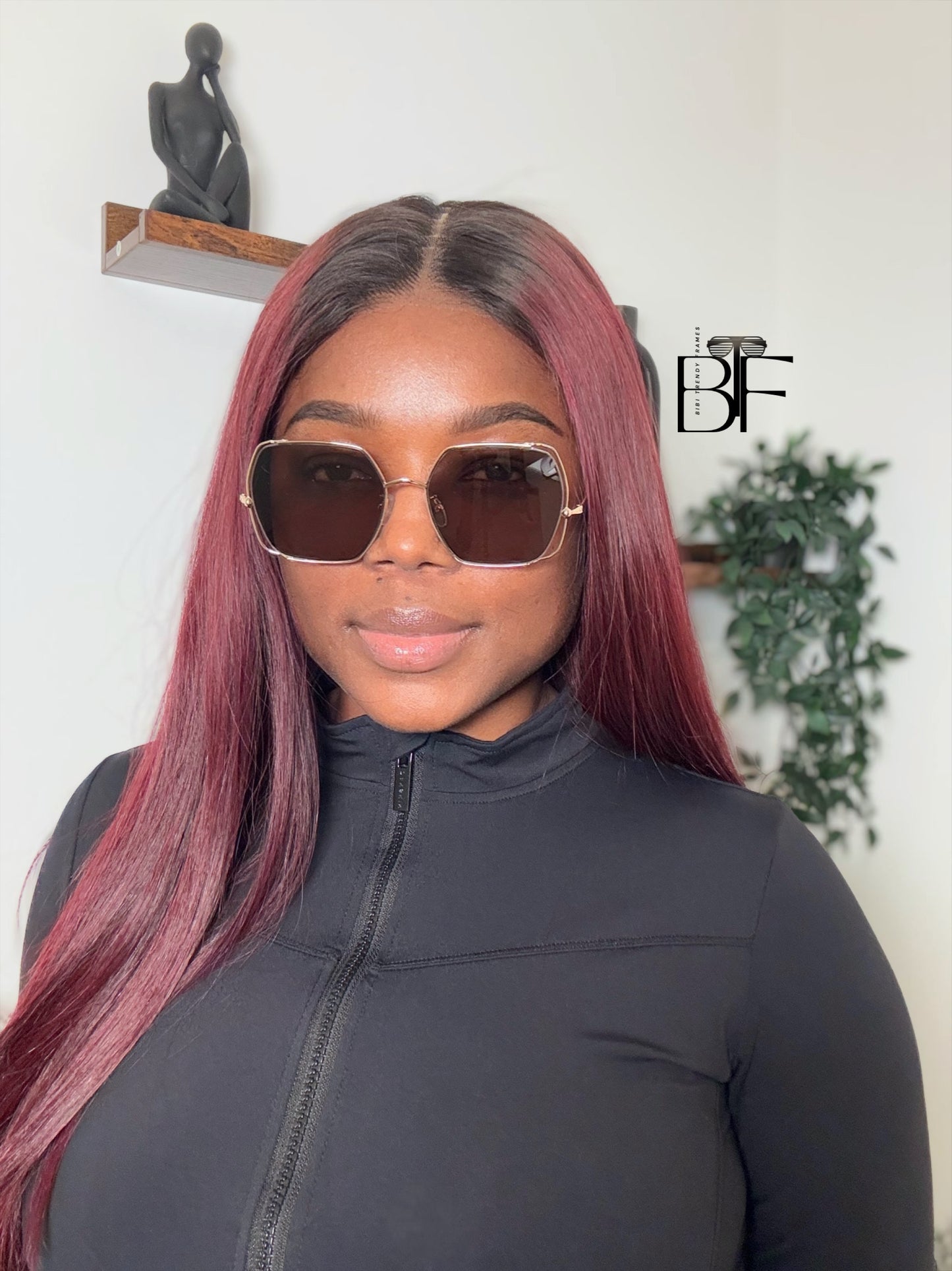 BTF-0135: Unisex Square Oversized Sunglasses Vintage Frame Retro Women Men Shade UV400