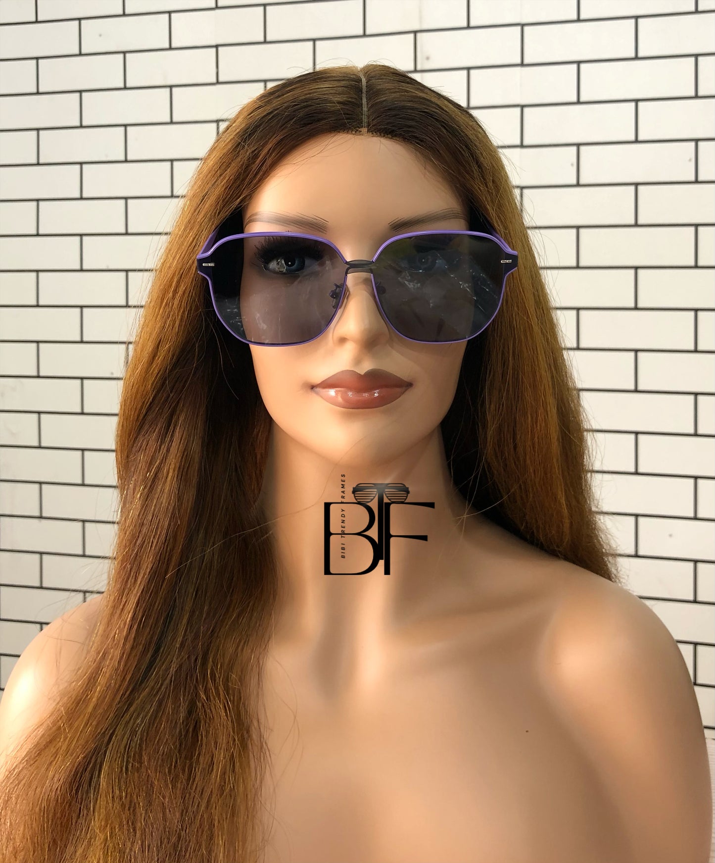 BTF-0116: Anti-Blue Light Lens Women Diamond Square sunglasses