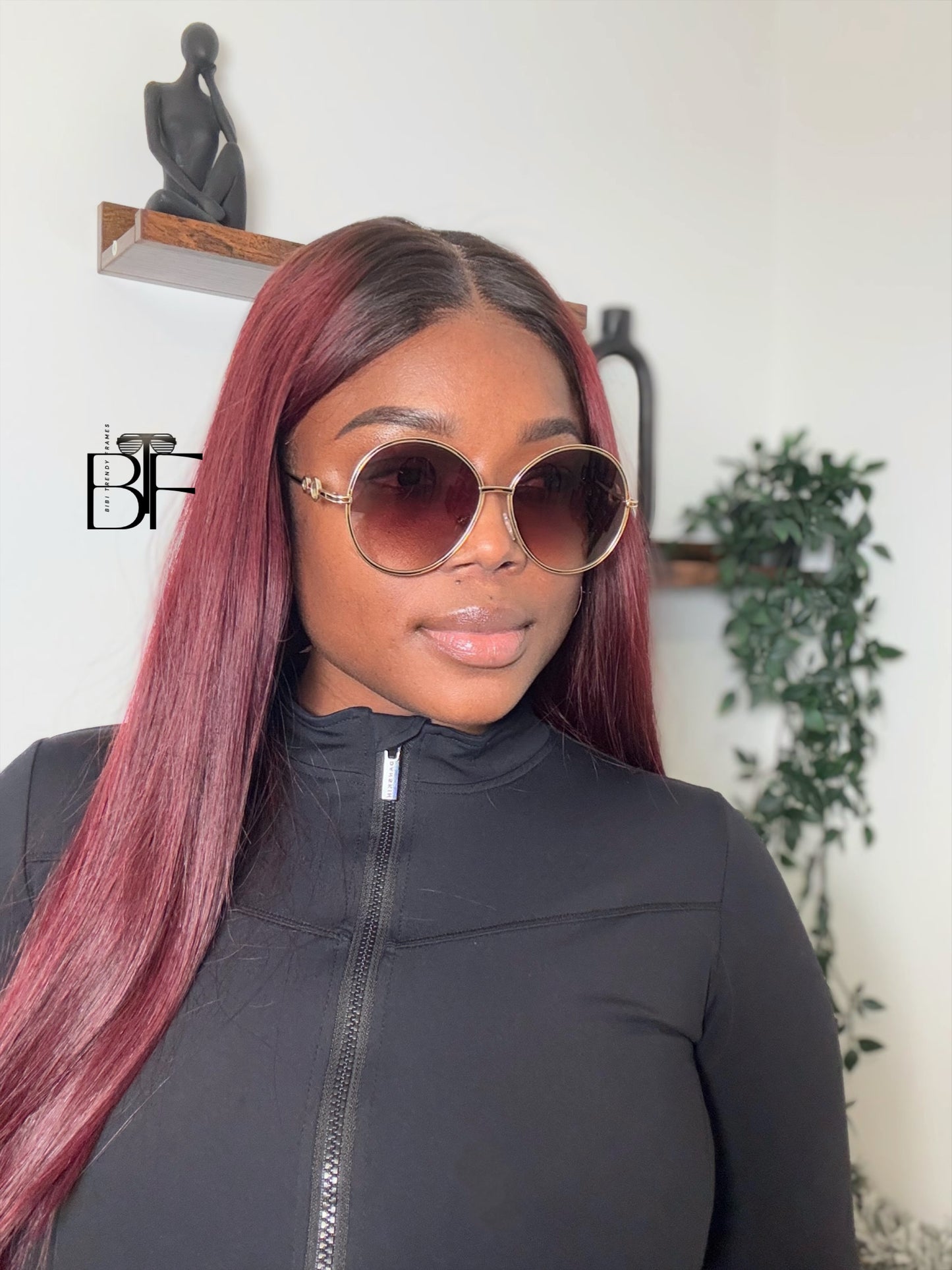 BTF-0133: Oversize Vintage Designer Round Fashion Sunglasses for Women UV400 Len Shade