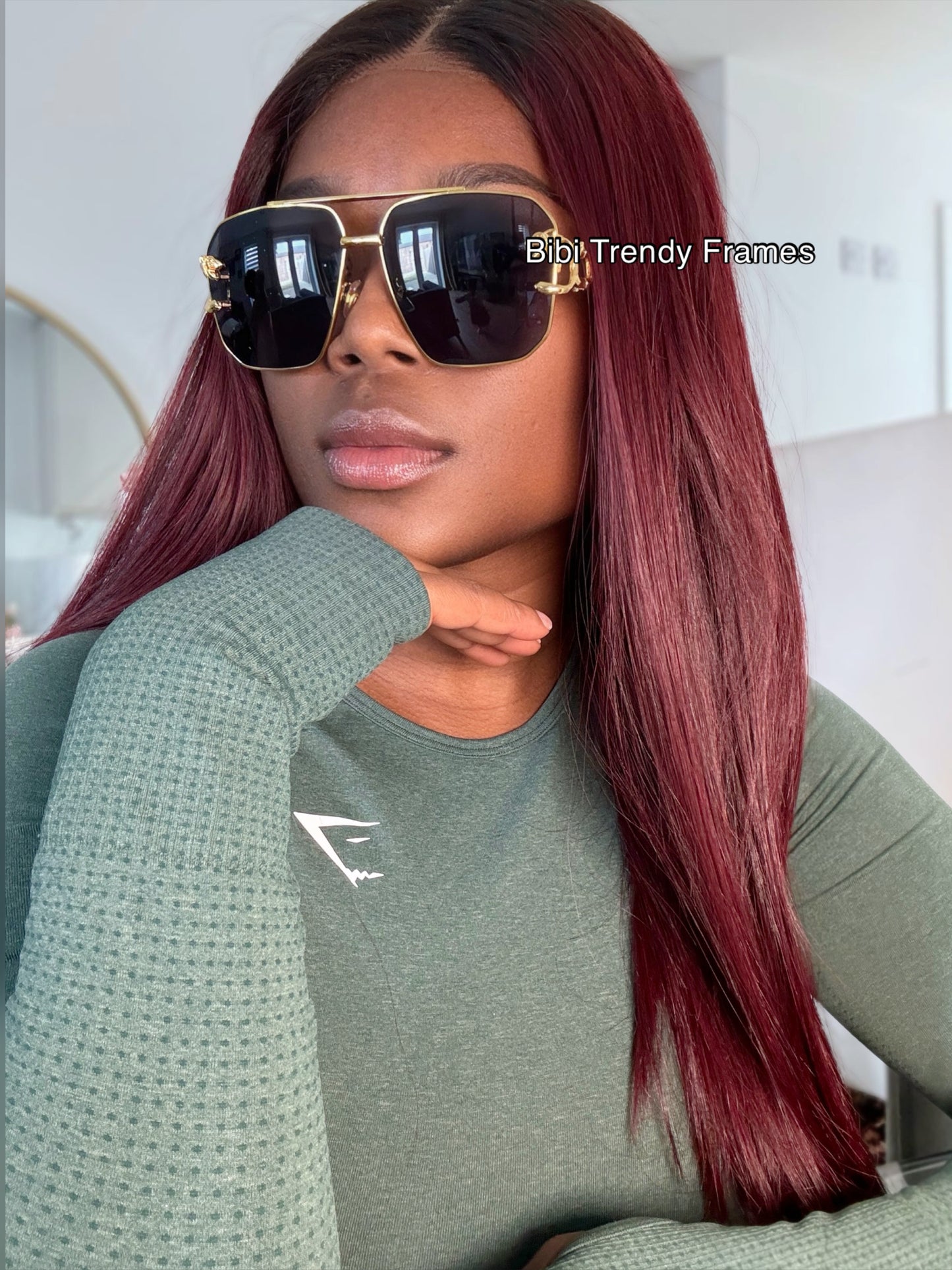 BTF-0084: Vintage Rimless Unisex Oversized Designer Sunglasses with UV400 Lens and Gold color Frame