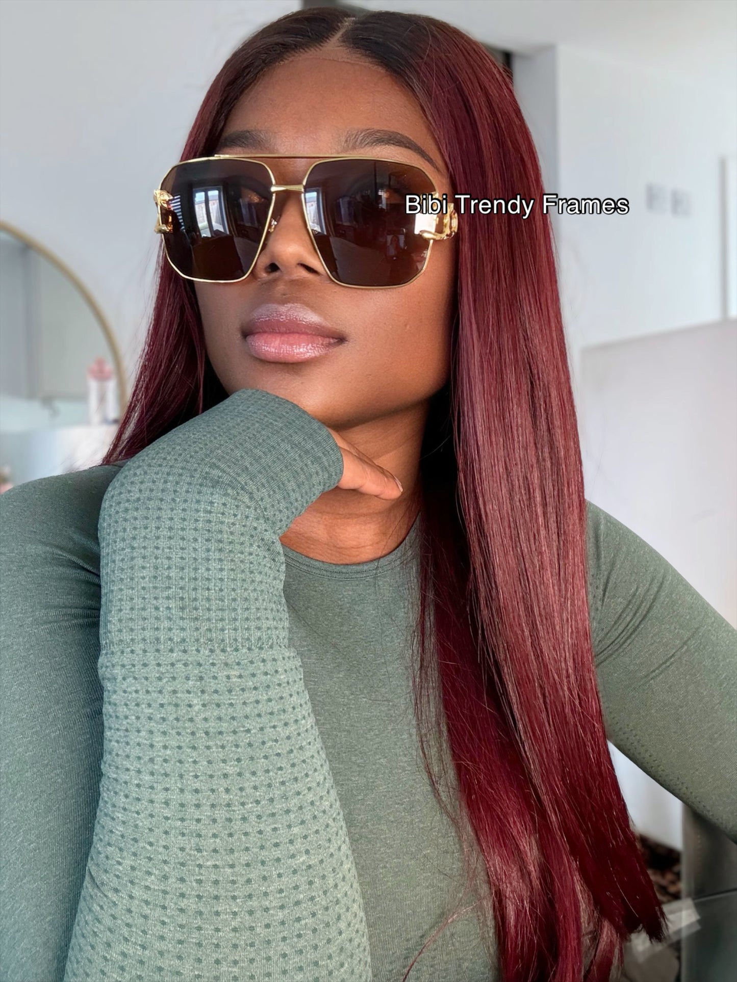 BTF-0084: Vintage Rimless Unisex Oversized Designer Sunglasses with UV400 Lens and Gold color Frame