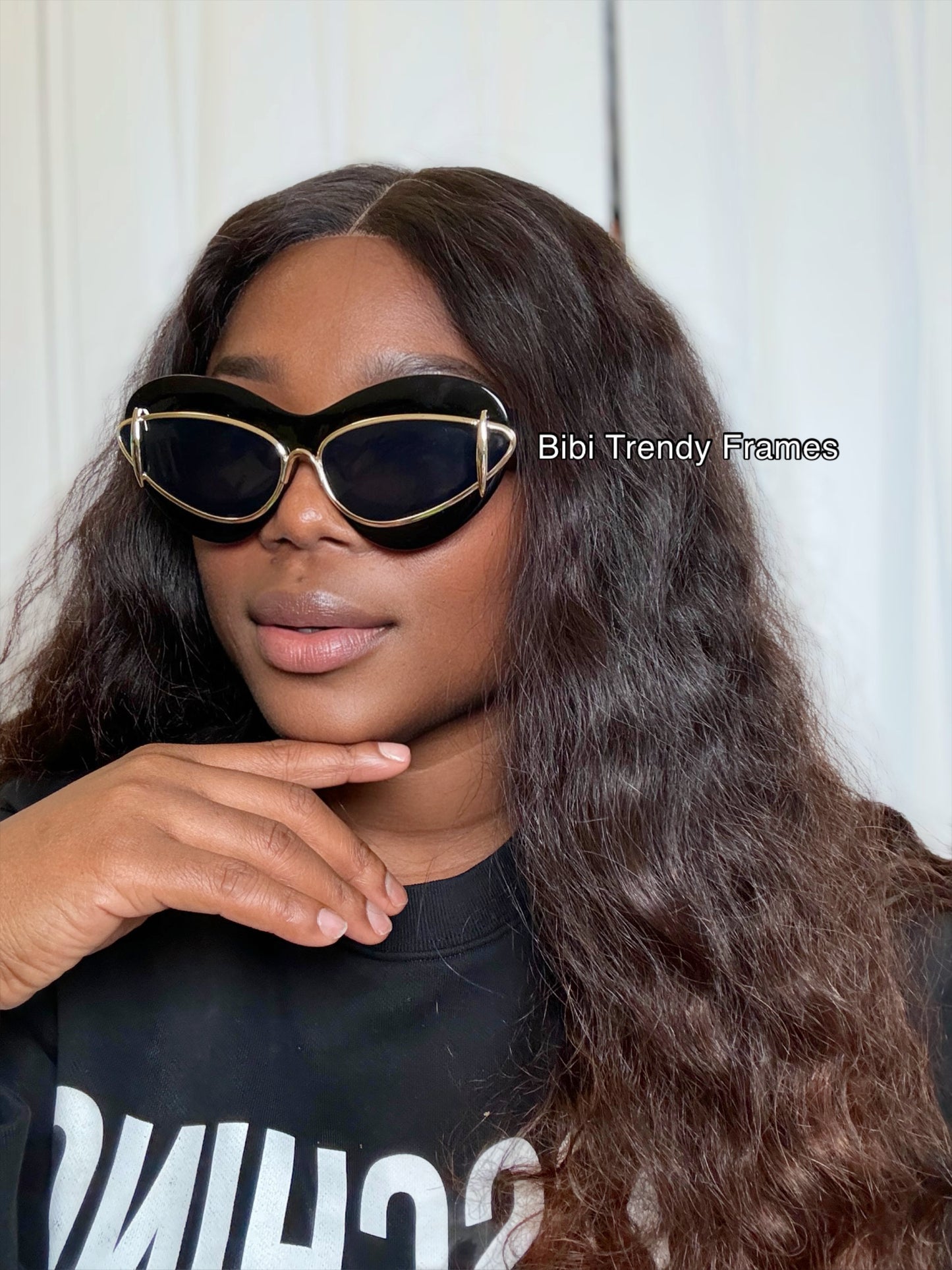 BTF-0094: Luxury Vintage Celebrity Cat-Eye Frame Sunglasses