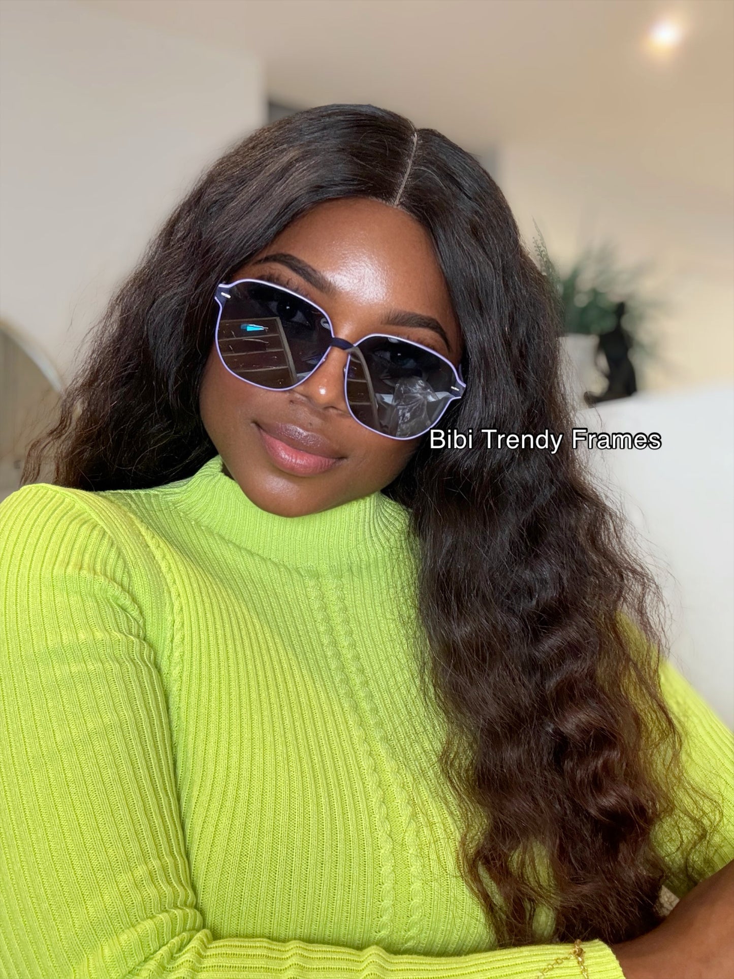 BTF-0116: Anti-Blue Light Lens Women Diamond Square sunglasses