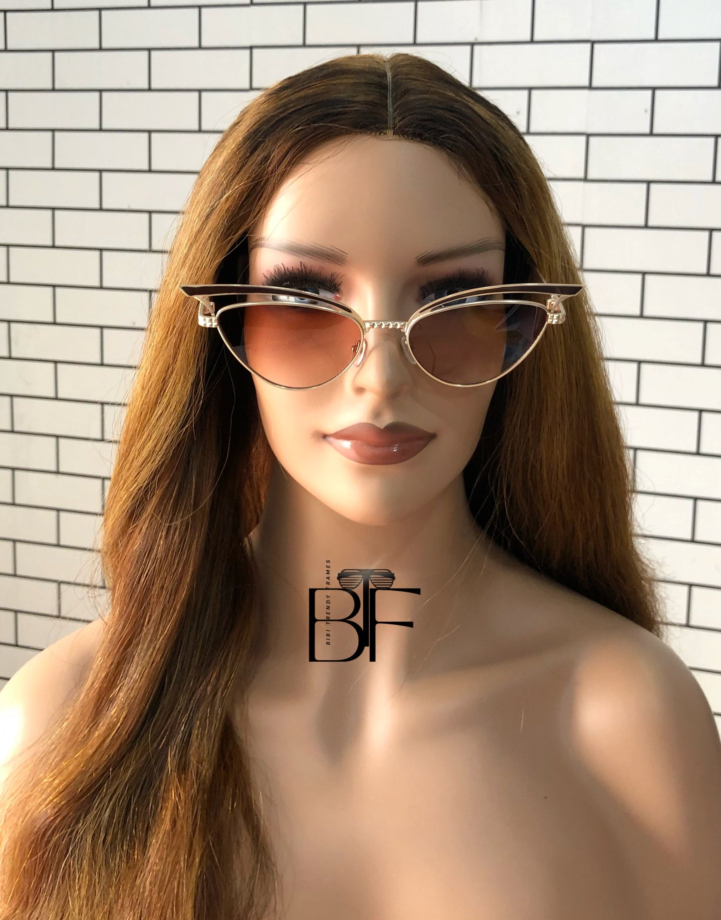 BTF-0121: Cat-Eye Small Frameless Vintage Women Sunglasses