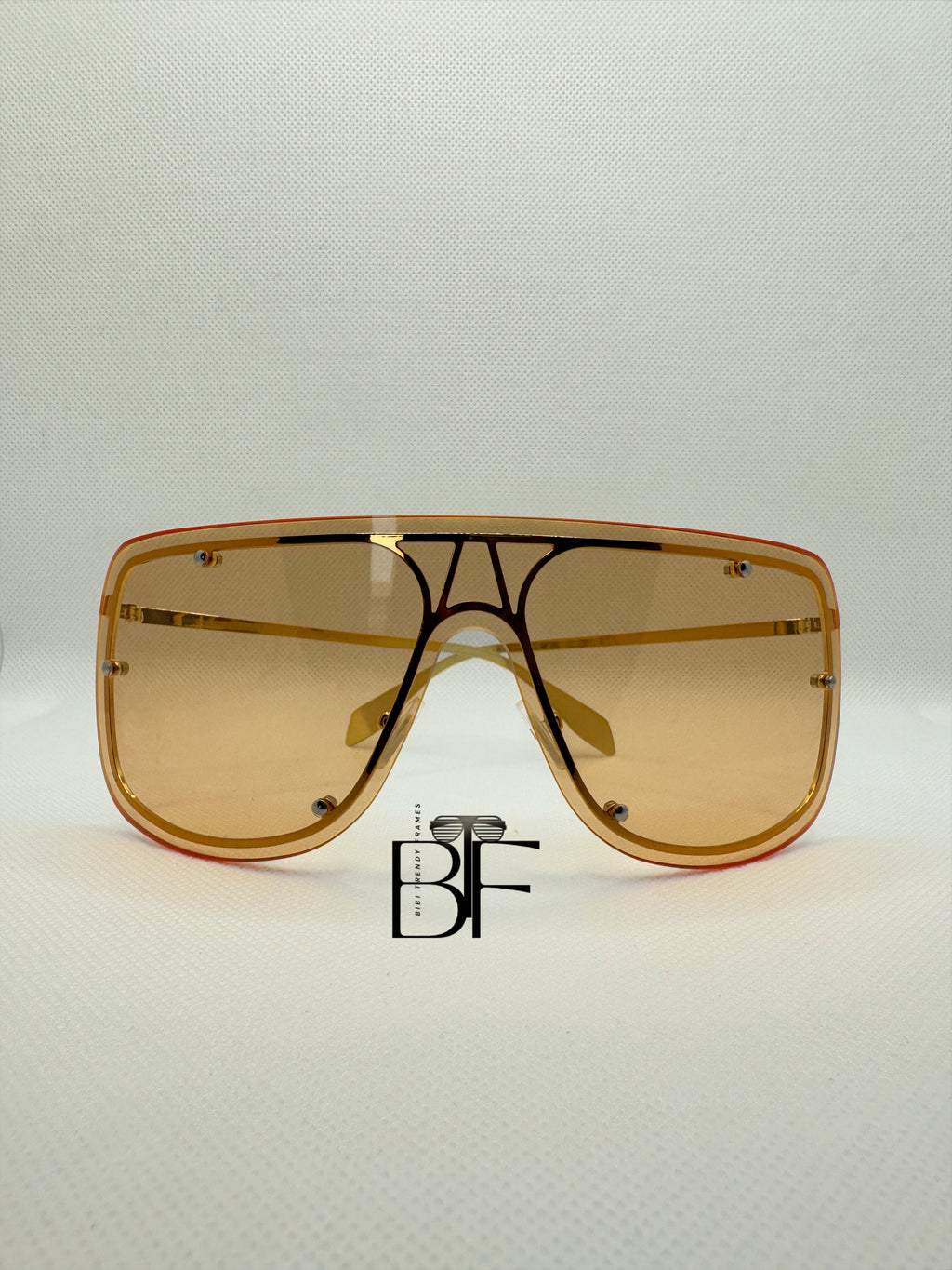 BTF-0152: Oversized Rimless Shield Sunglasses for Women. Windproof Big Sun Shades UV400 Len