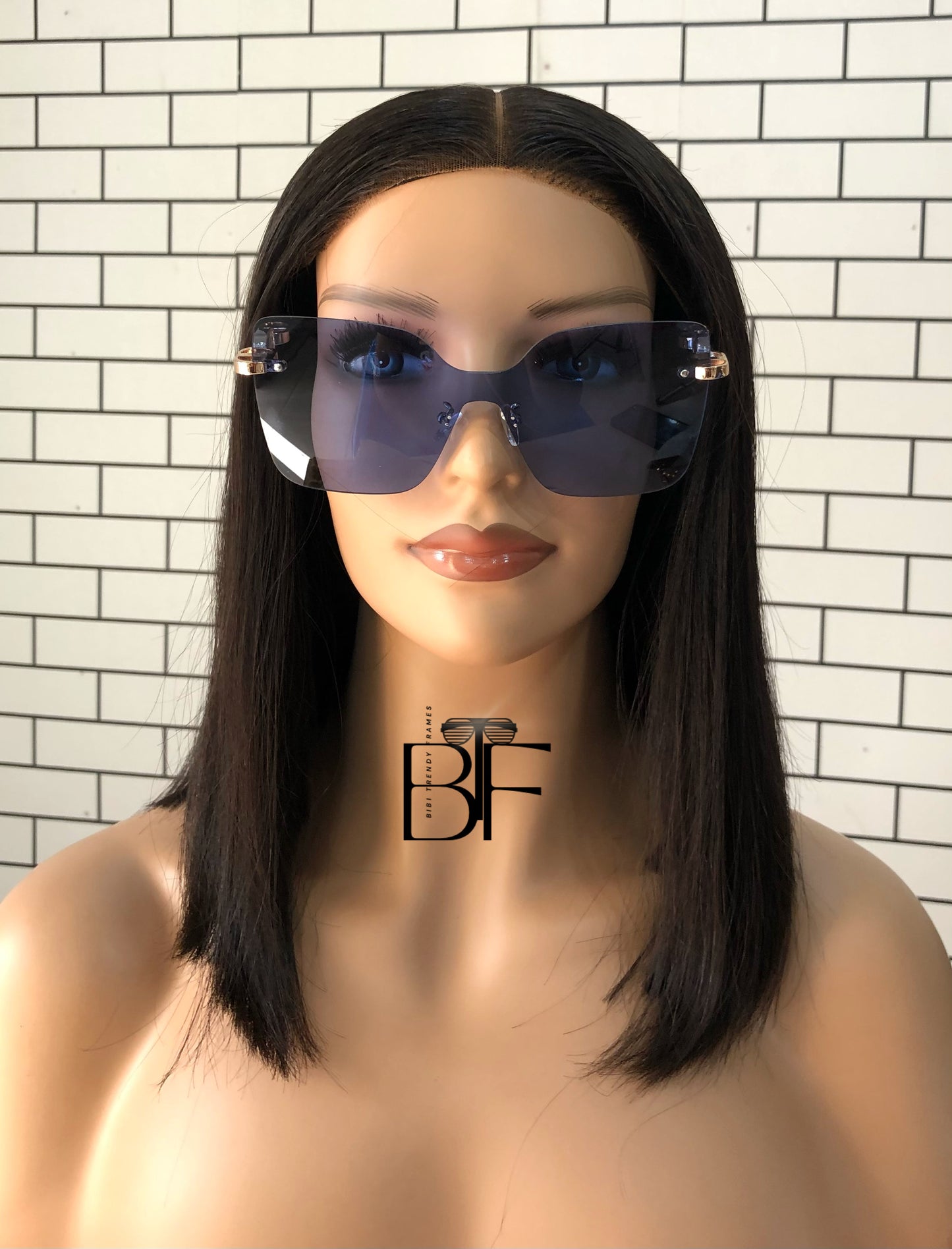 BTF-0100: Rimless Oversized Unisex Metal Frame Sunglasses