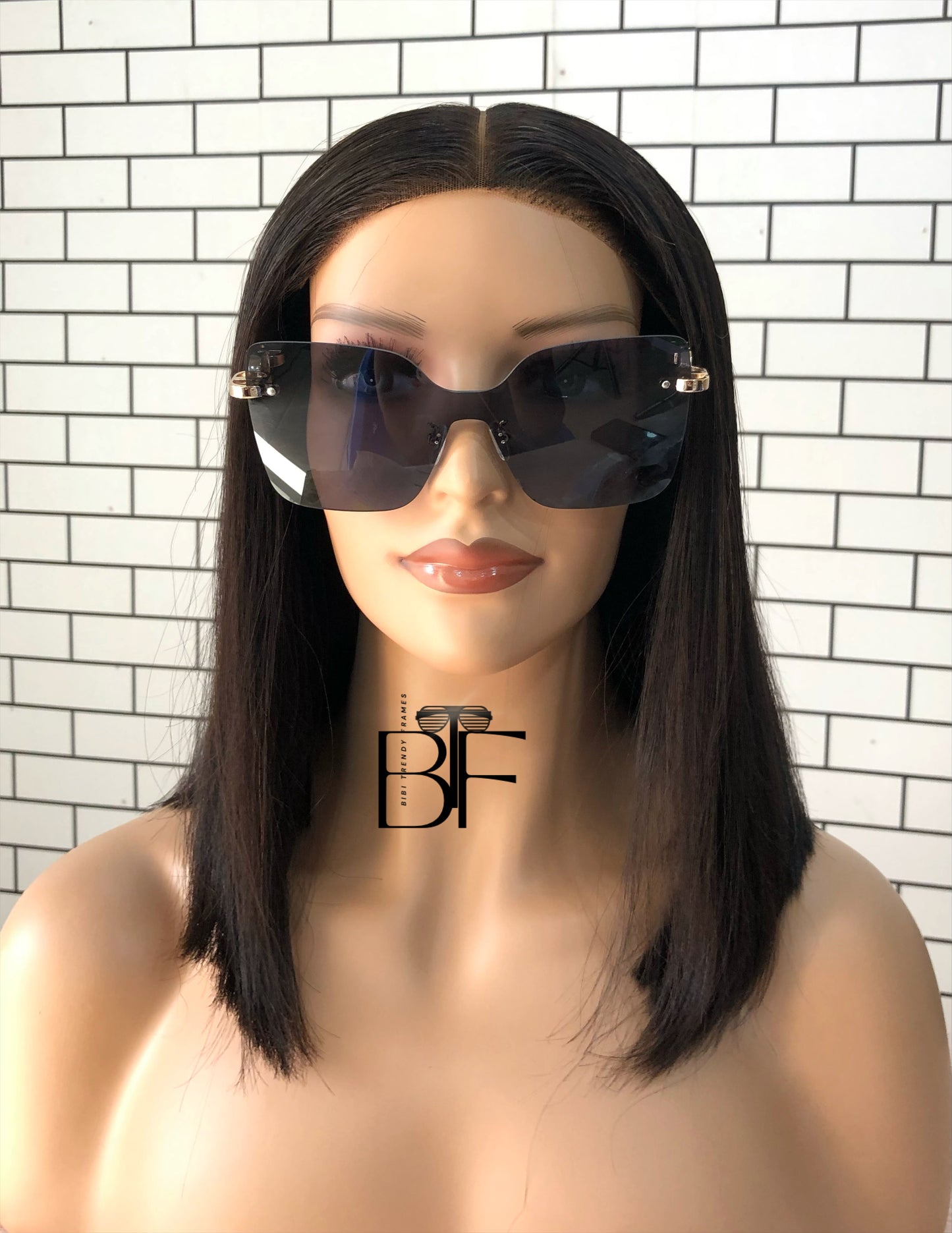 BTF-0100: Rimless Oversized Unisex Metal Frame Sunglasses