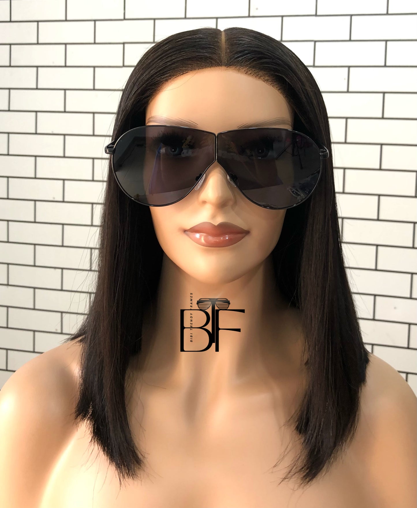 BTF-0096: Oversized Frameless Pilot Style Sheild Unisex Sunglasses