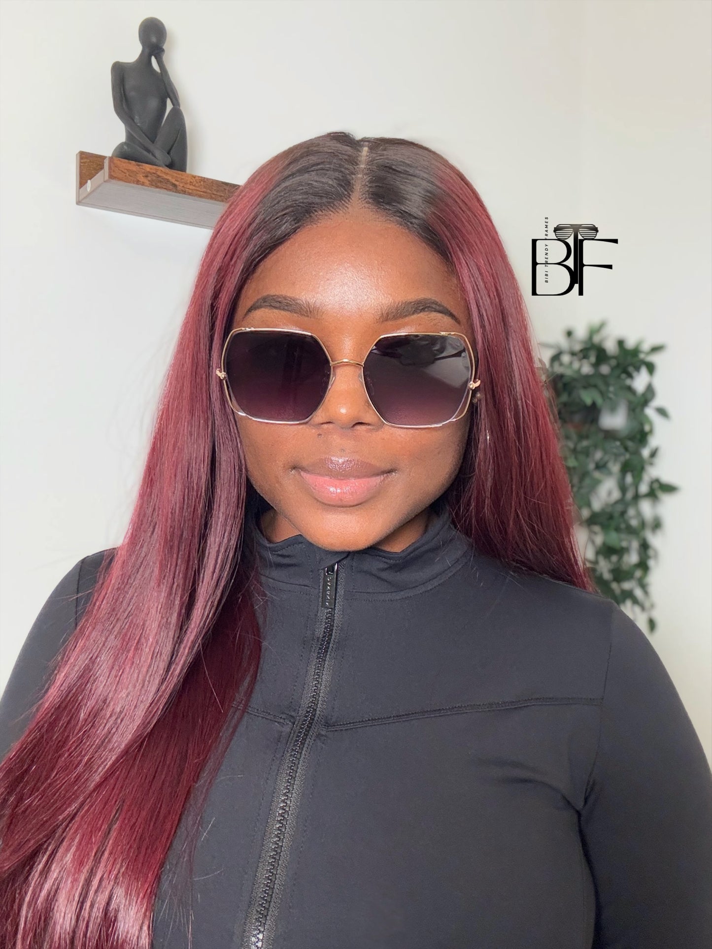 BTF-0135: Unisex Square Oversized Sunglasses Vintage Frame Retro Women Men Shade UV400