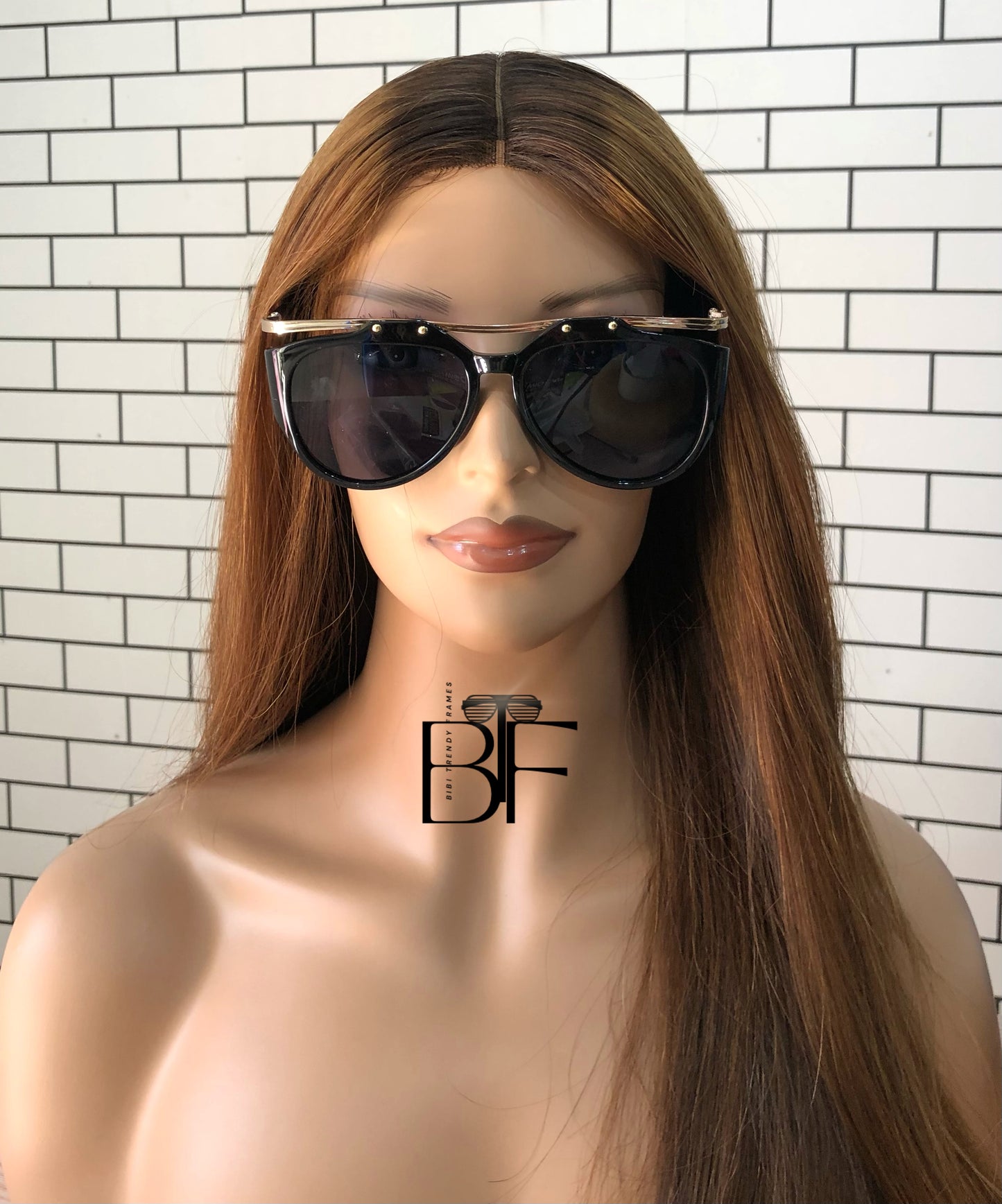 BTF-0107: Vintage Half Frame Sunglasses 2024 New Trending Gold Metal Frame Sunglasses UV400