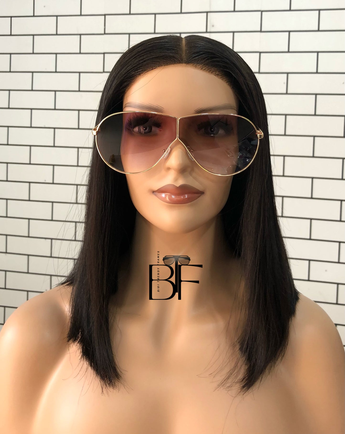 BTF-0096: Oversized Frameless Pilot Style Sheild Unisex Sunglasses