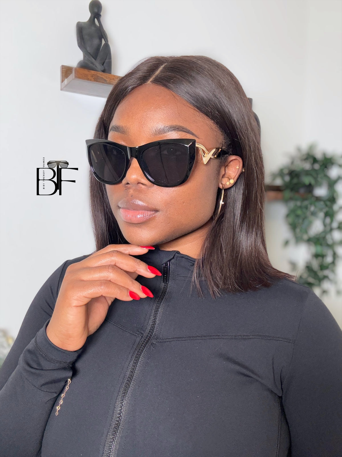 BTF-0149: Butterfly Cat Eye Full-Frame Women Oversided Sunglasses Tinted UV400 Lens Classy