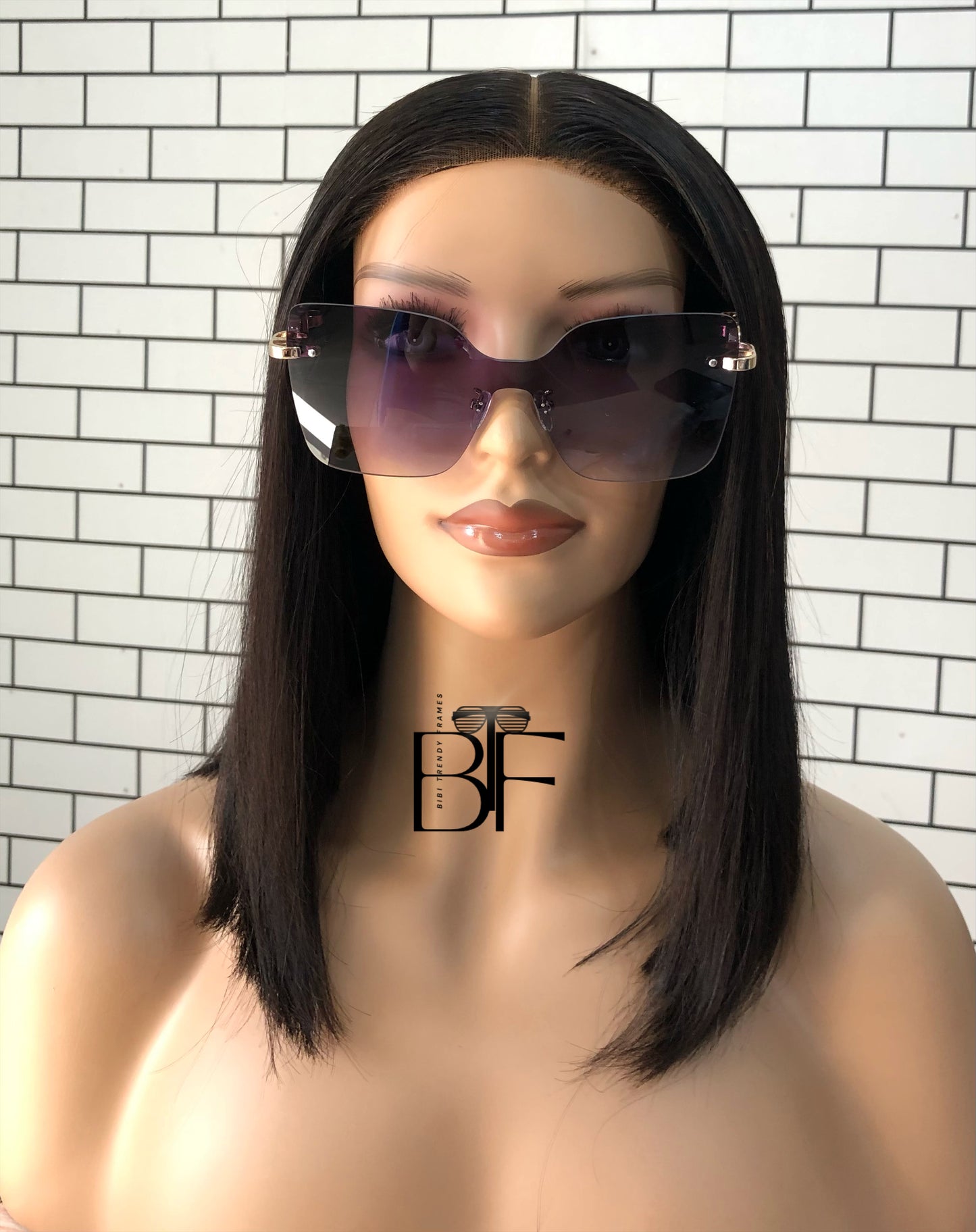 BTF-0100: Rimless Oversized Unisex Metal Frame Sunglasses