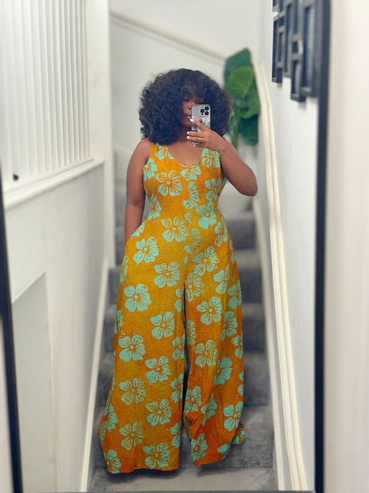 Bibi Tie Back Adire Jumpsuit