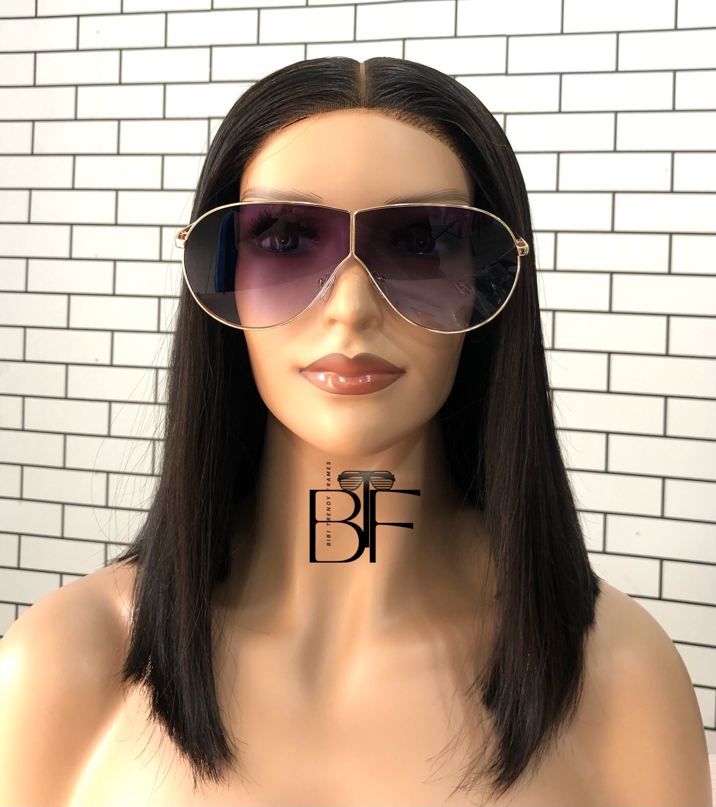 BTF-0096: Oversized Frameless Pilot Style Sheild Unisex Sunglasses