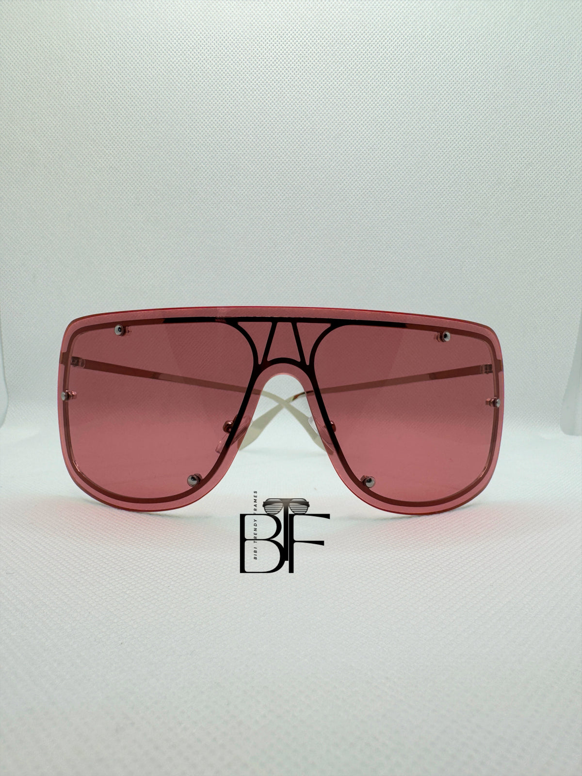 BTF-0152: Oversized Rimless Shield Sunglasses for Women. Windproof Big Sun Shades UV400 Len