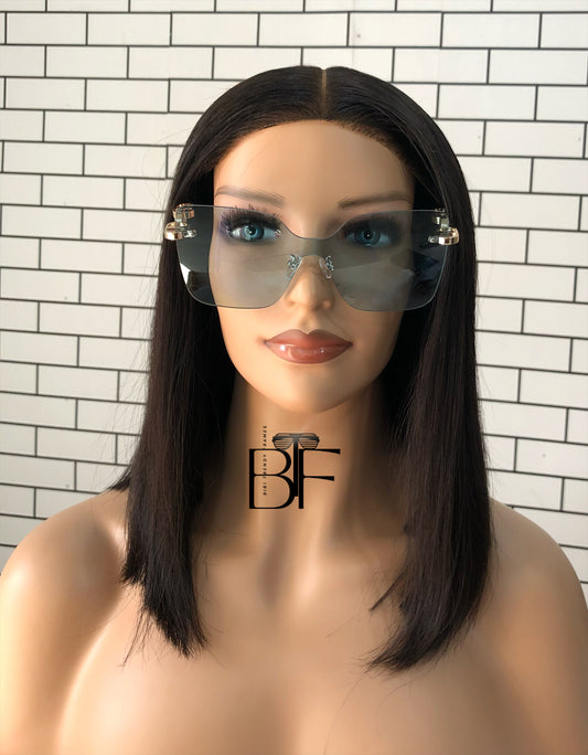 BTF-0100: Rimless Oversized Unisex Metal Frame Sunglasses