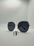 BTF-0142: Diamond Round Frame Sunglasses with Vintage Metal Light Tinted UV400 Lens