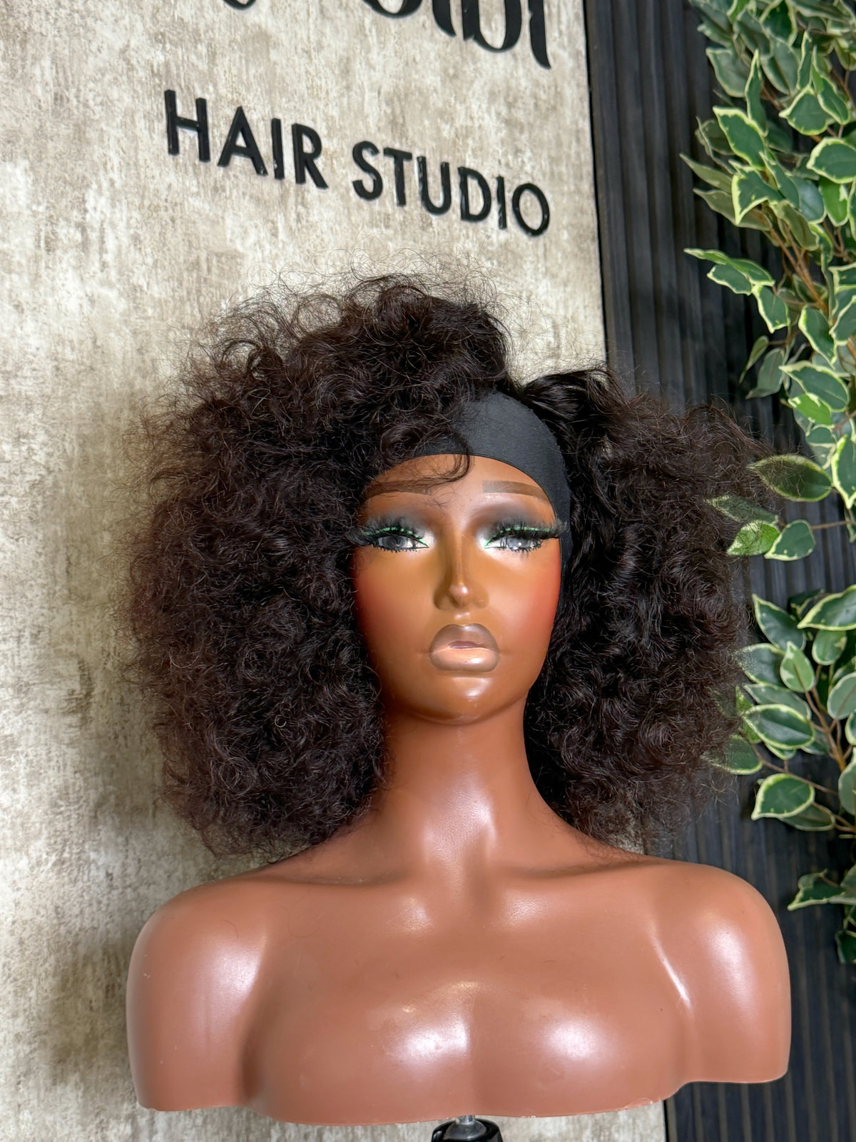 Bouncy curls headband wig