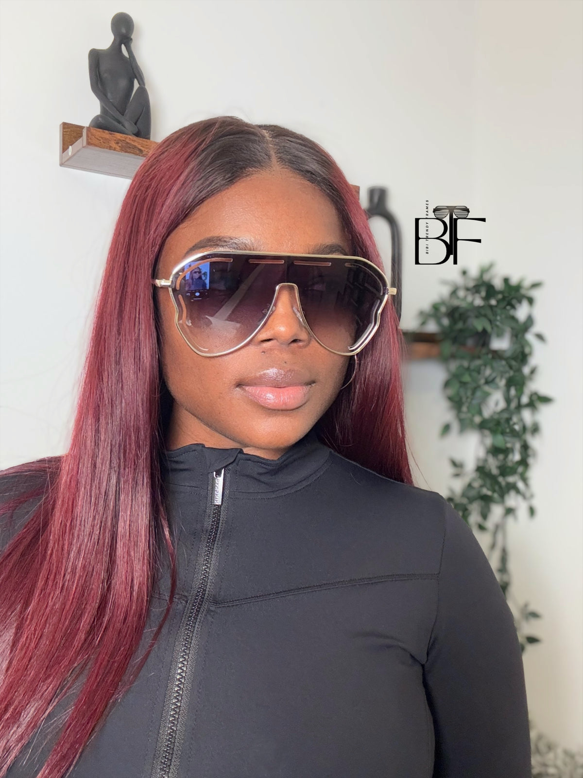 BTF-0136: Oversized Sunglasses. Frameless Retro Women Sun glasses UV400 Lens