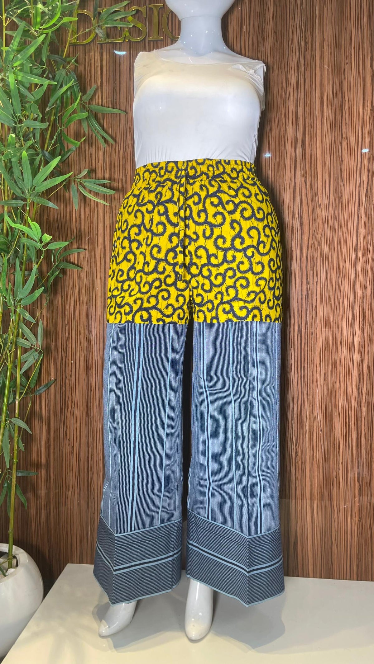 Adaola: African Ankara and Asooke Mixed Luxury Pant