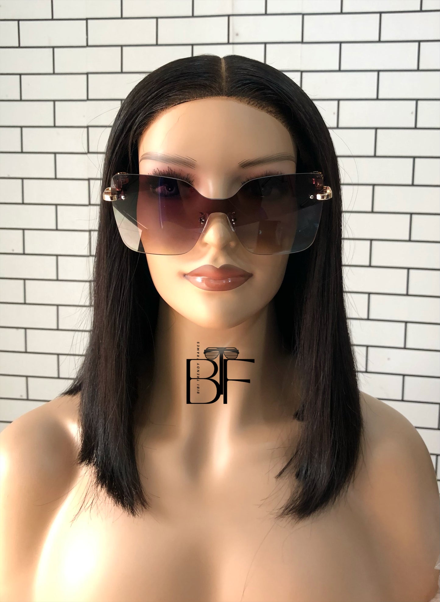 BTF-0100: Rimless Oversized Unisex Metal Frame Sunglasses