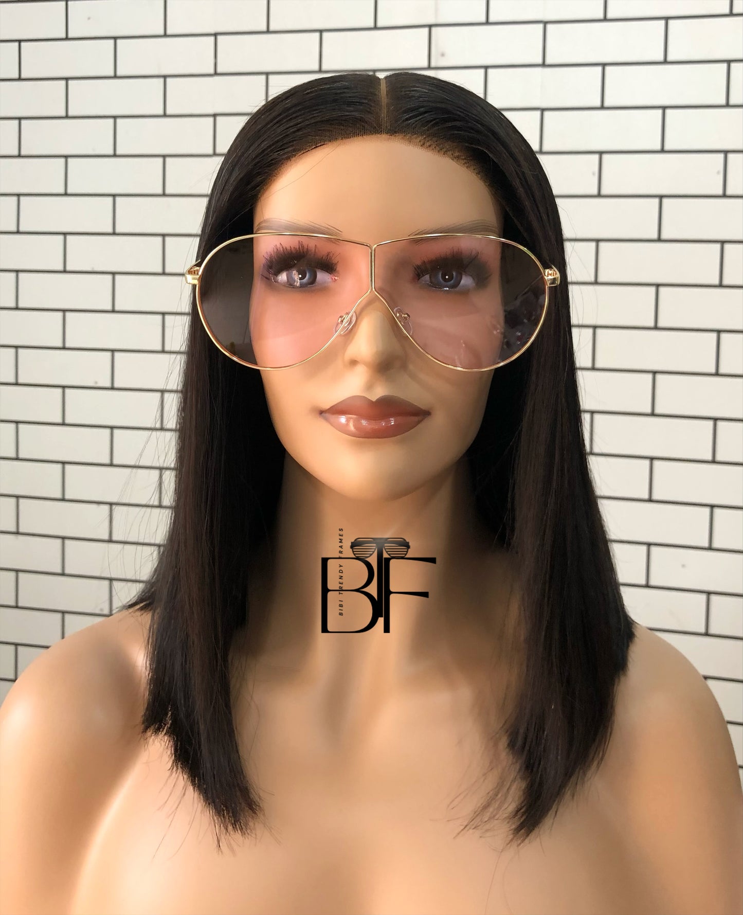 BTF-0096: Oversized Frameless Pilot Style Sheild Unisex Sunglasses