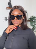 BTF-0149: Butterfly Cat Eye Full-Frame Women Oversided Sunglasses Tinted UV400 Lens Classy