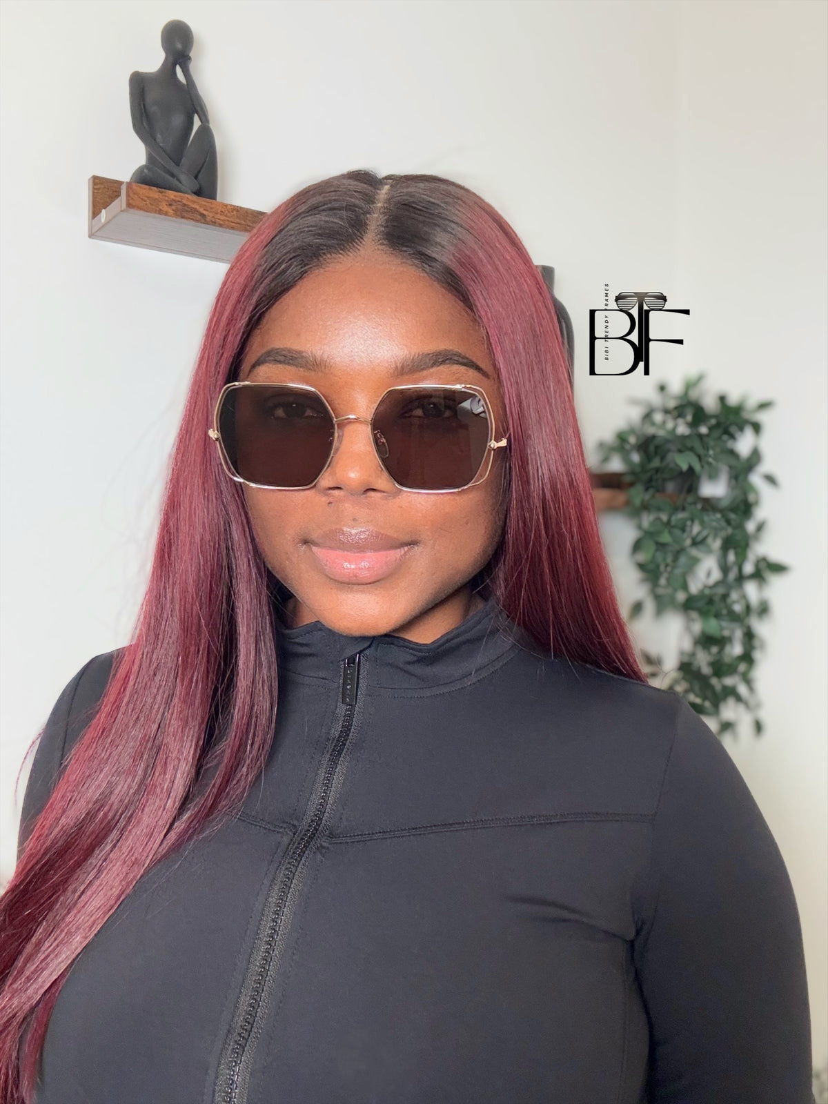 BTF-0135: Unisex Square Oversized Sunglasses Vintage Frame Retro Women Men Shade UV400