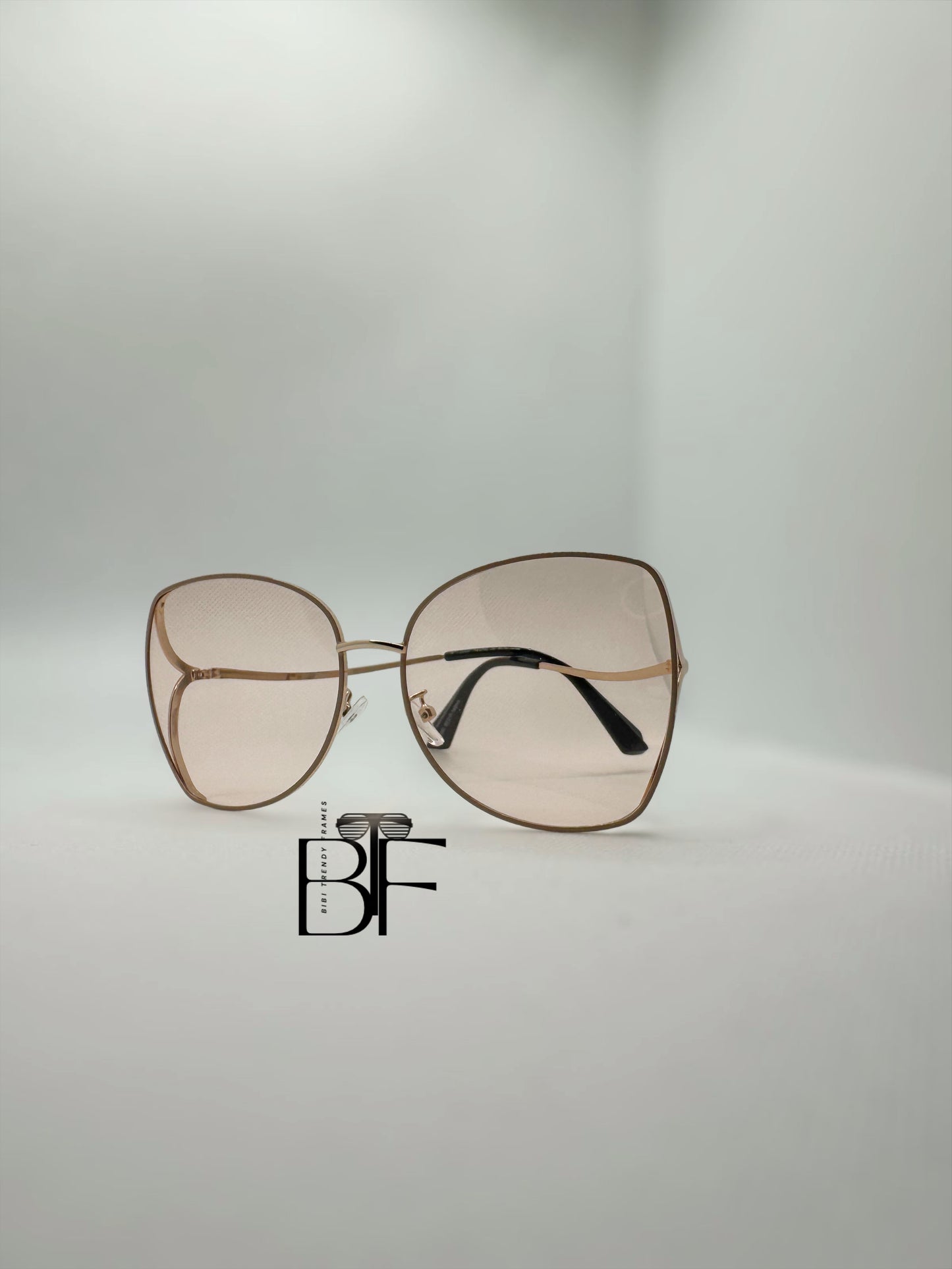 BTF-0134: Women Square Oversized Sunglasses Vintage Frame Retro Female Pink Shade UV400