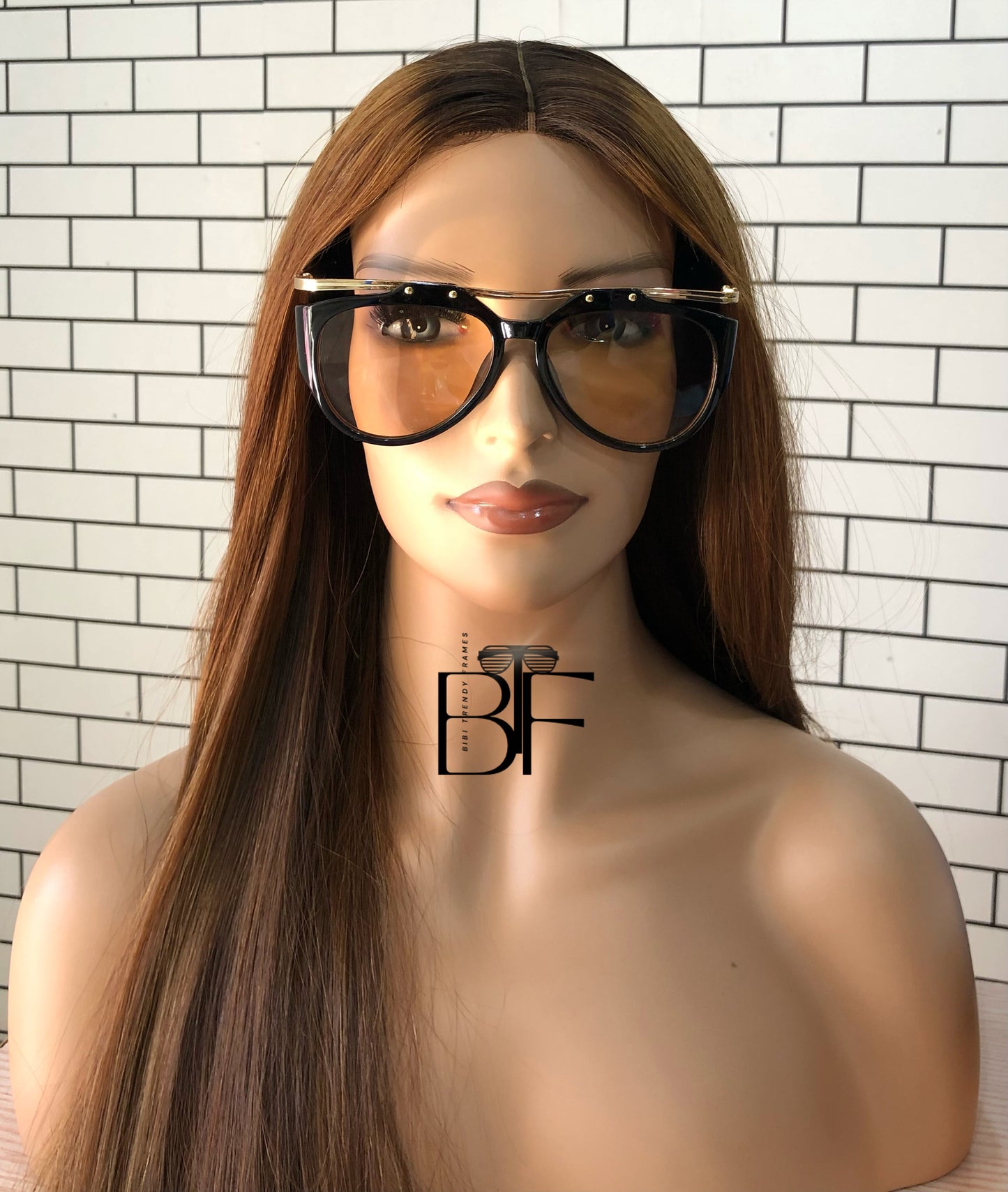 BTF-0107: Vintage Half Frame Sunglasses 2024 New Trending Gold Metal Frame Sunglasses UV400