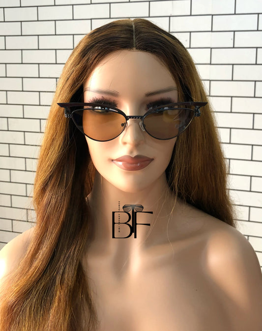 BTF-0121: Cat-Eye Small Frameless Vintage Women Sunglasses