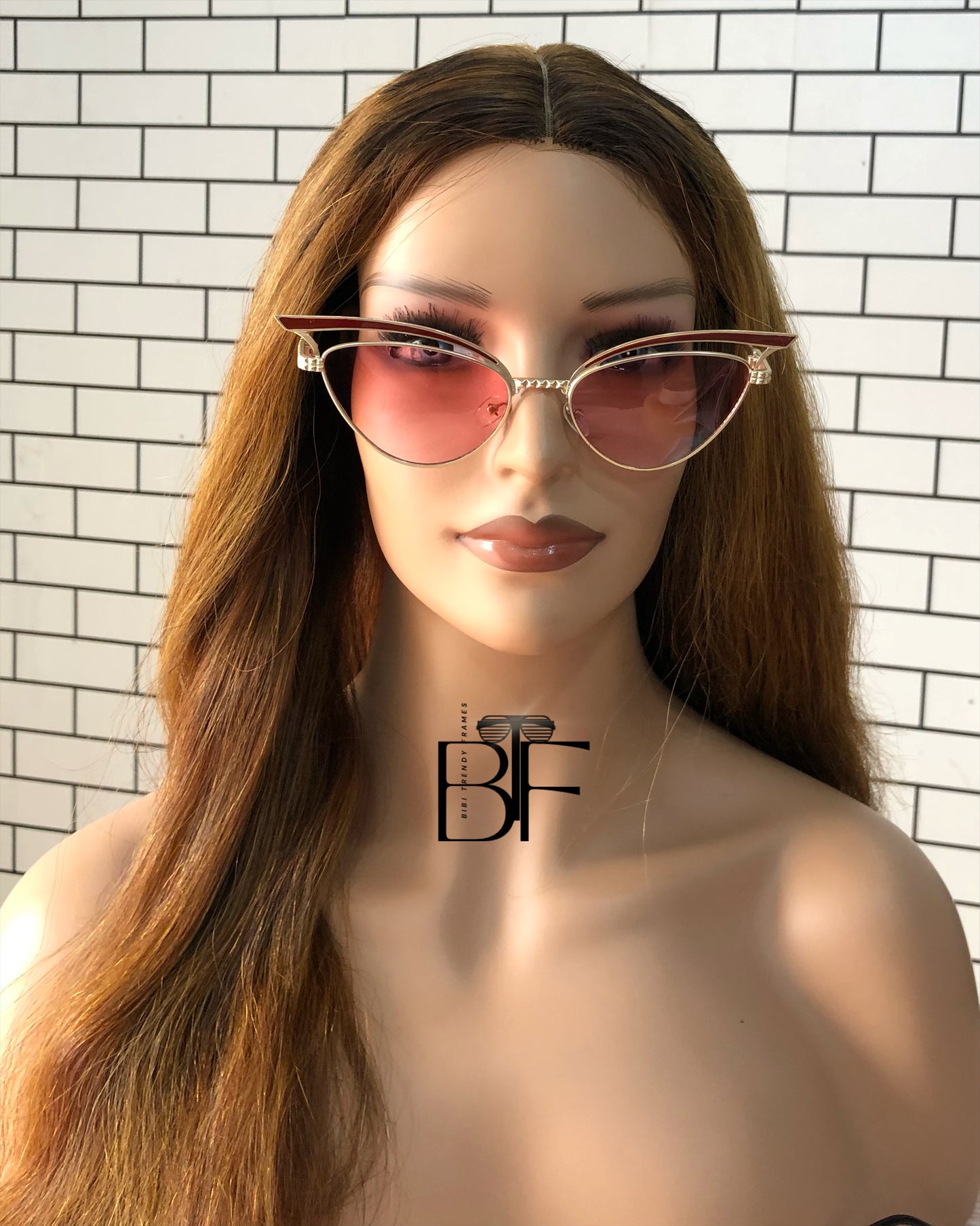 BTF-0121: Cat-Eye Small Frameless Vintage Women Sunglasses