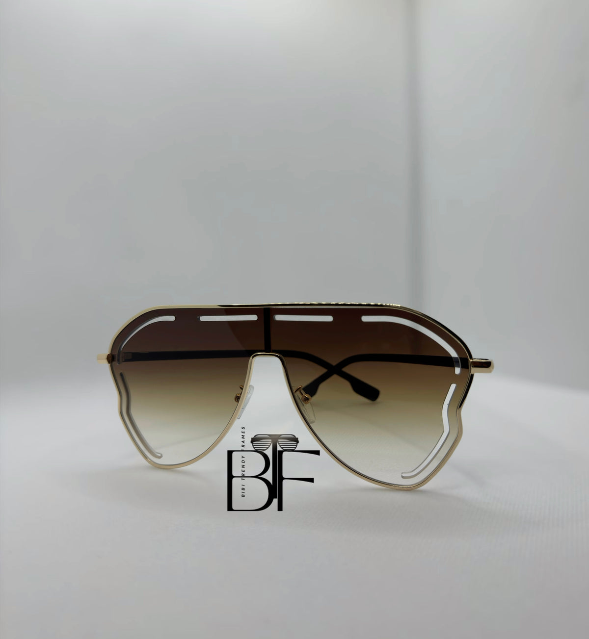 BTF-0136: Oversized Sunglasses. Frameless Retro Women Sun glasses UV400 Lens