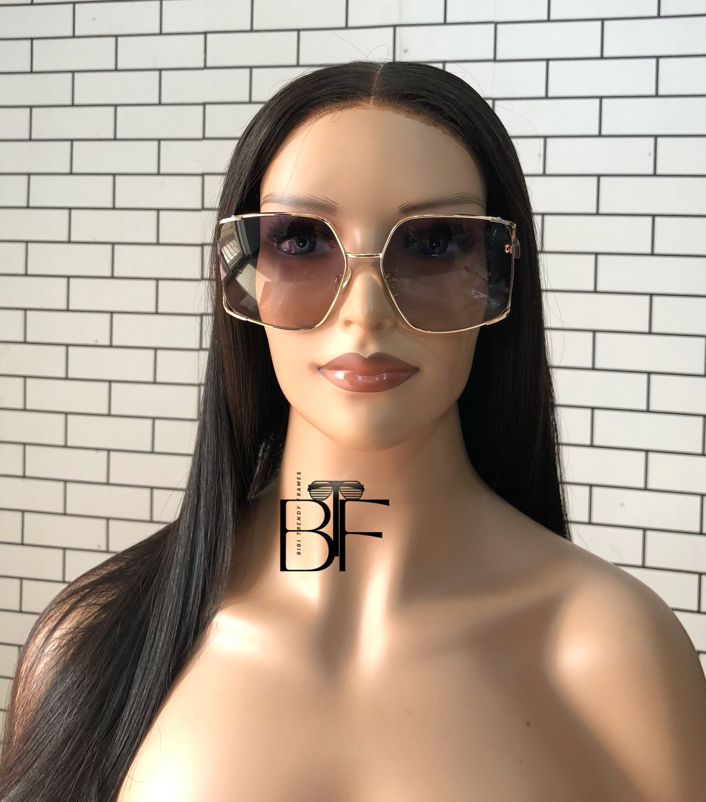 BTF-0080: Unisex Oversided Square Classy Sunglasses with Tinted Lens