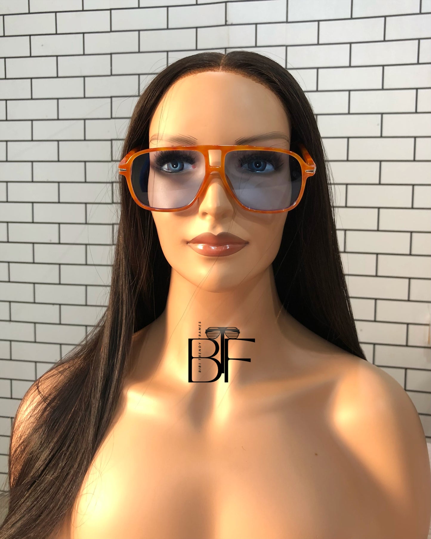 BTF-0086: Retro Pilot 70s Sunglasses for Women/Men square Thick Frame Trendy Hexagonal