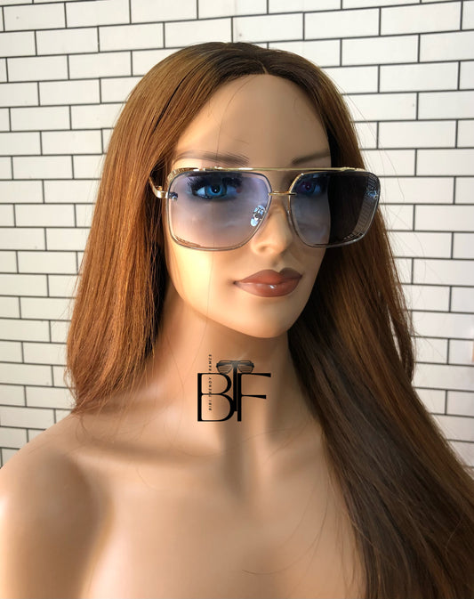 BTF-0106: Unisex Square Sunglasses Vintage Frame Retro Pilot Oversized